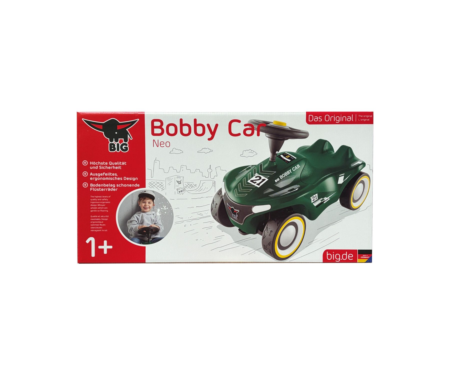 BIG Rutscherauto BIG Bobby Car Neo RS Grün, Made in Germany – Bild 5 von 5