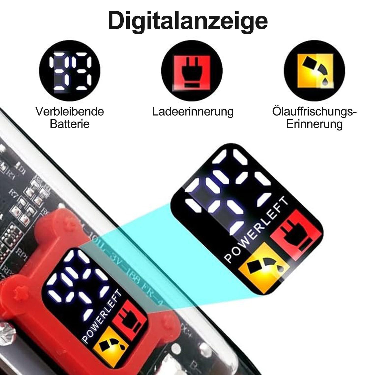MOPUEA Haarschneider Haarschneideset profi Barttrimmer Haartrimmer Haar- und Bartschneider, Elektrisch Herrenhaarschneider mit 8 Aufsteckkämme, Glätteisen, Haarschneideschürze, Reinigungsbürste und Schmiermittelflasche