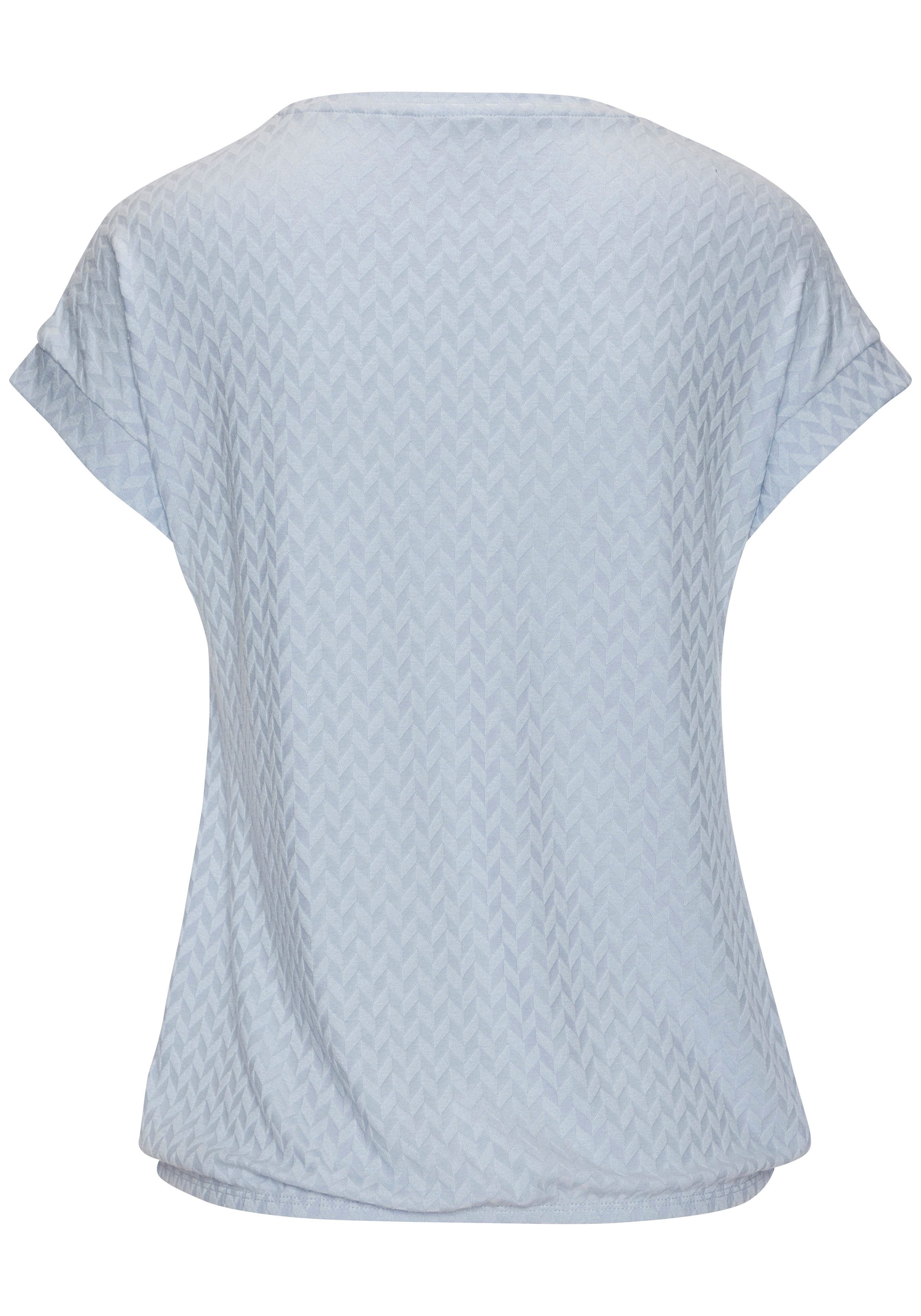 Vivance by Lascana Kurzarmshirt mit modischem Jacquard-Muster mit Gummizug im Bund – Bild 3 von 5