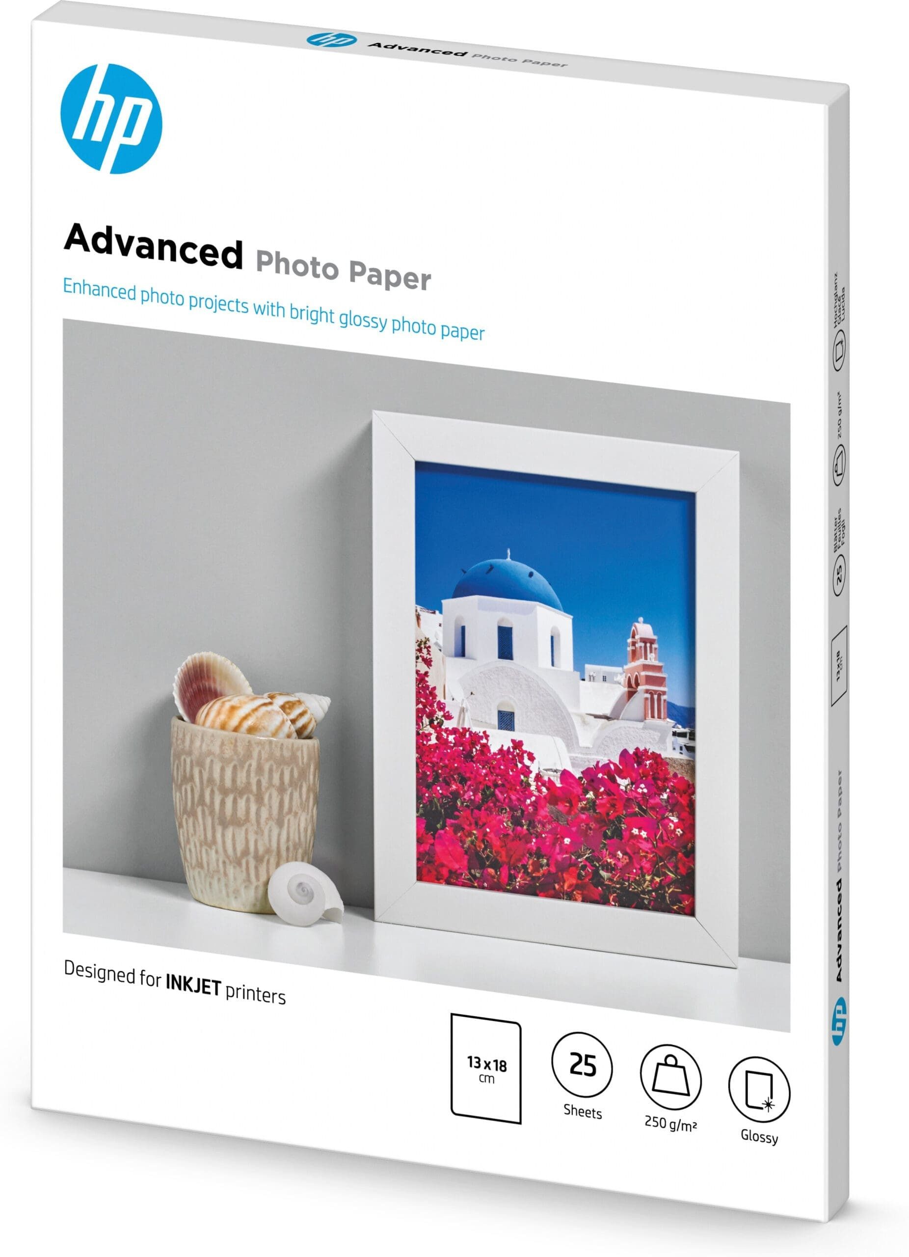 HP HP Advanced Fotopapier glänzend - 25 Blatt/13 x 18 Tintenpatrone
