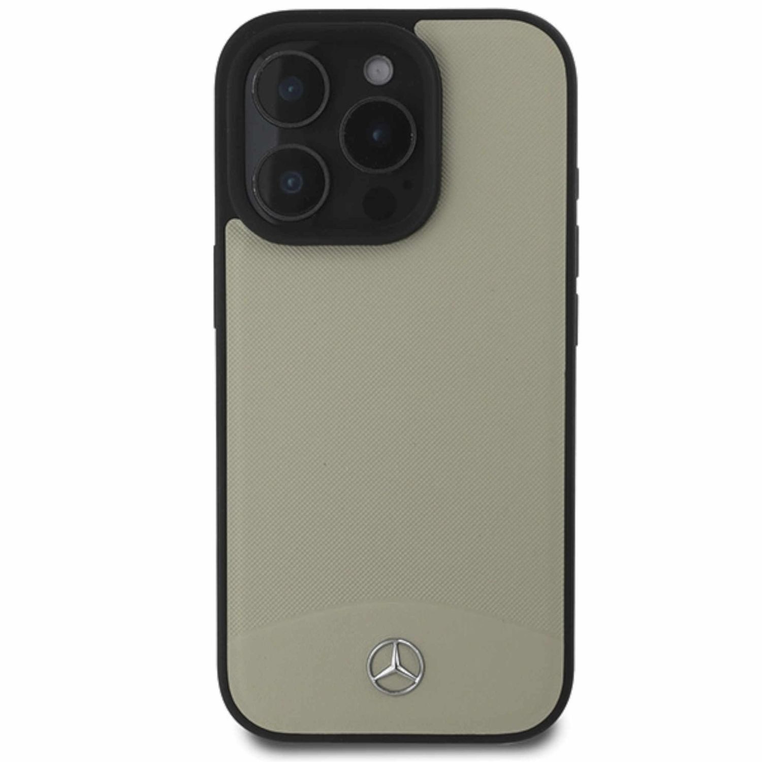 Mercedes Smartphone-Hülle Mercedes Apple iPhone 16 Pro Max Case Textured Plain Leather MagSafe