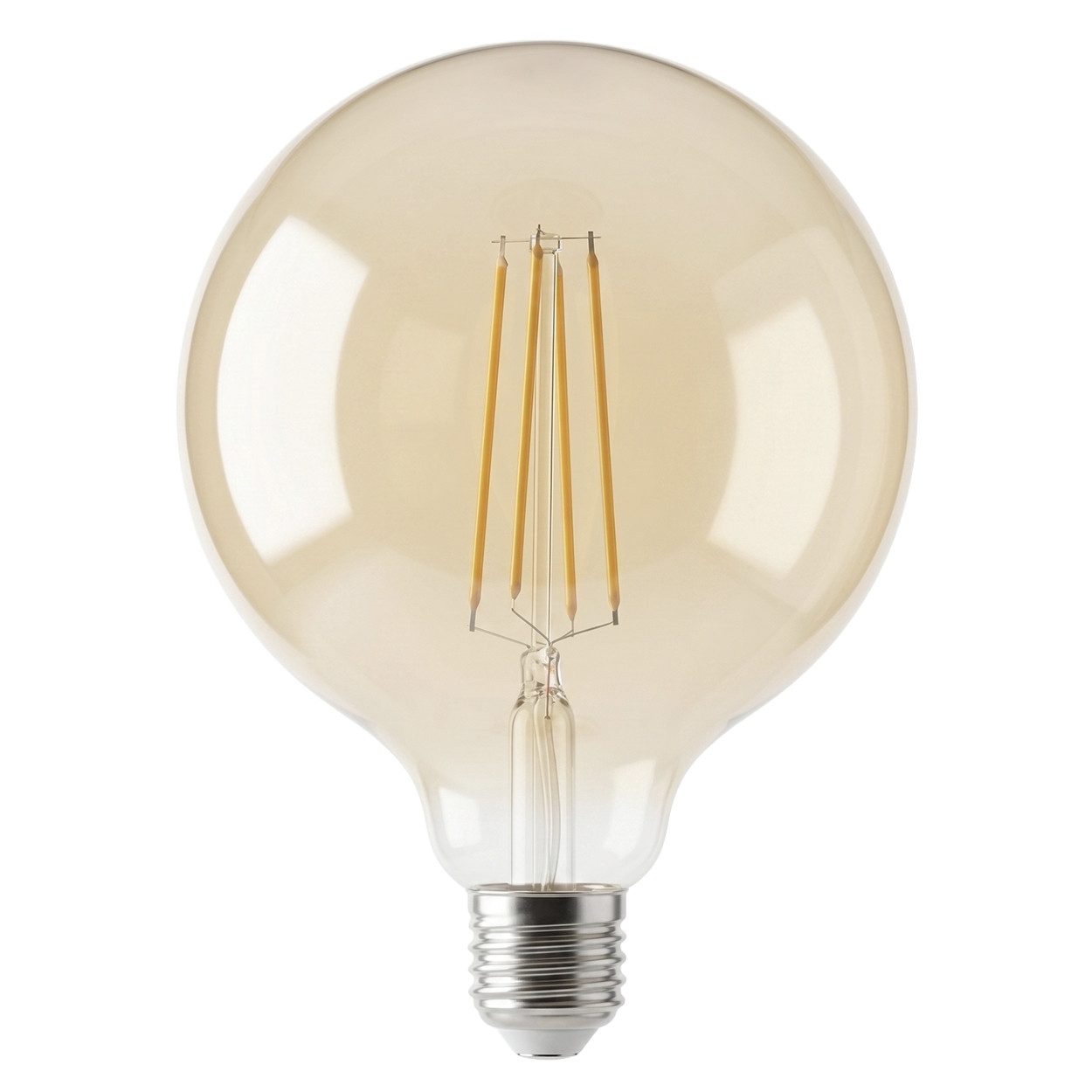 hofstein LED-Leuchtmittel 10er Set Glühbirne Warmweiß dimmbar 6 Watt, E27, 2700 Kelvin, 600 Lumen, Globe Vintage, Filament, Amber