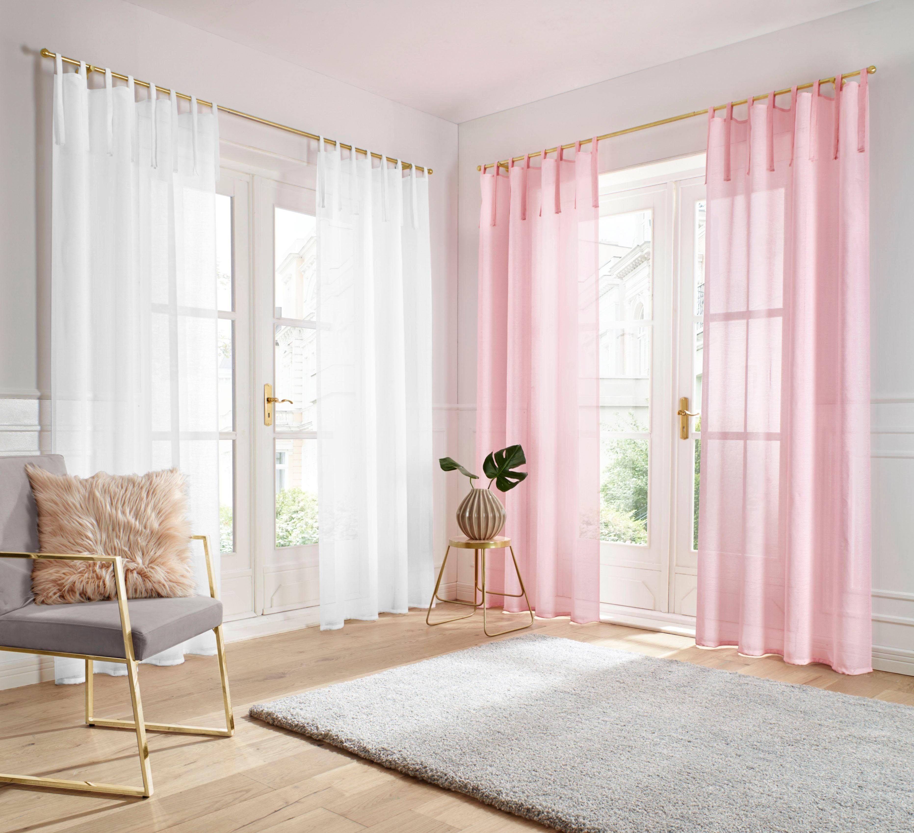 my home Gardine TENDER (1 St), Bindebänder, transparent, transparent, Leine günstig online kaufen