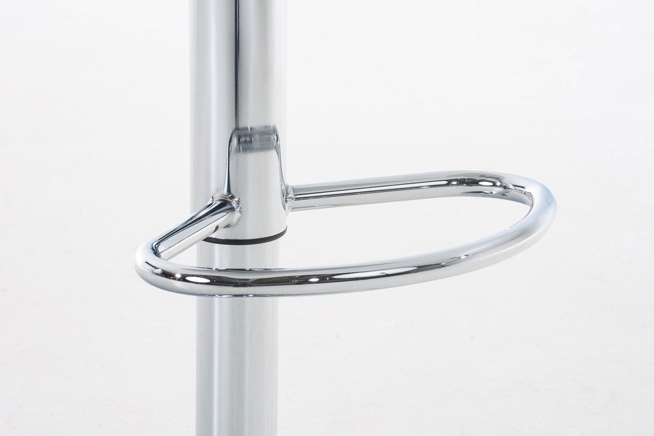 Fußstütze für Barhocker & - Theke Hoover Chrom (mit Kunststoff Küche Metall - Gestell Tresenhocker), Hocker TPFLiving Sitzfläche: Weiß -