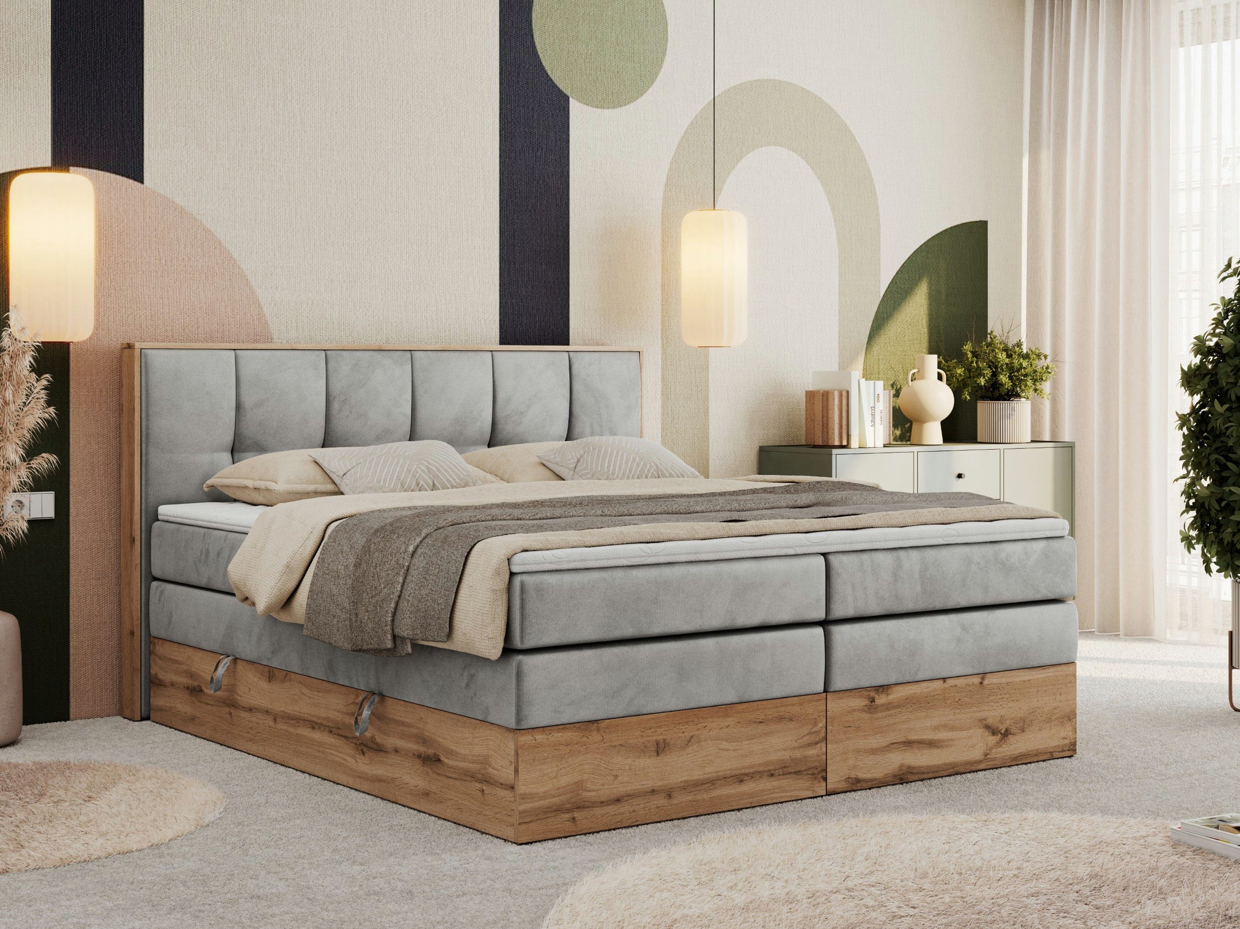 MKS MÖBEL Boxspringbett ALBERO 1 KING günstig online kaufen