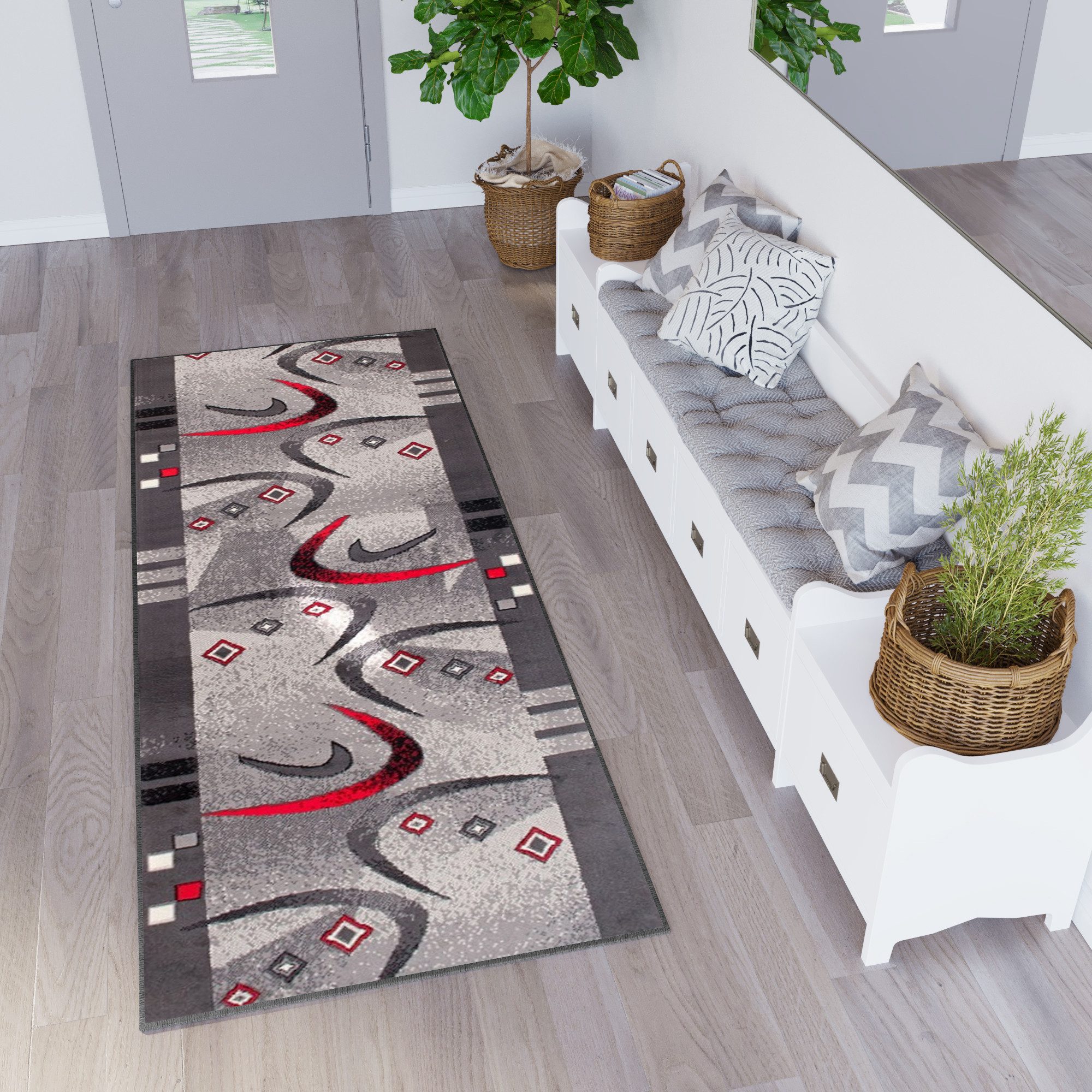 Tapiso Läufer DREAM, rechteckig, Höhe: 8 mm, Flur, Meterware, Korridor, Kurzflor
