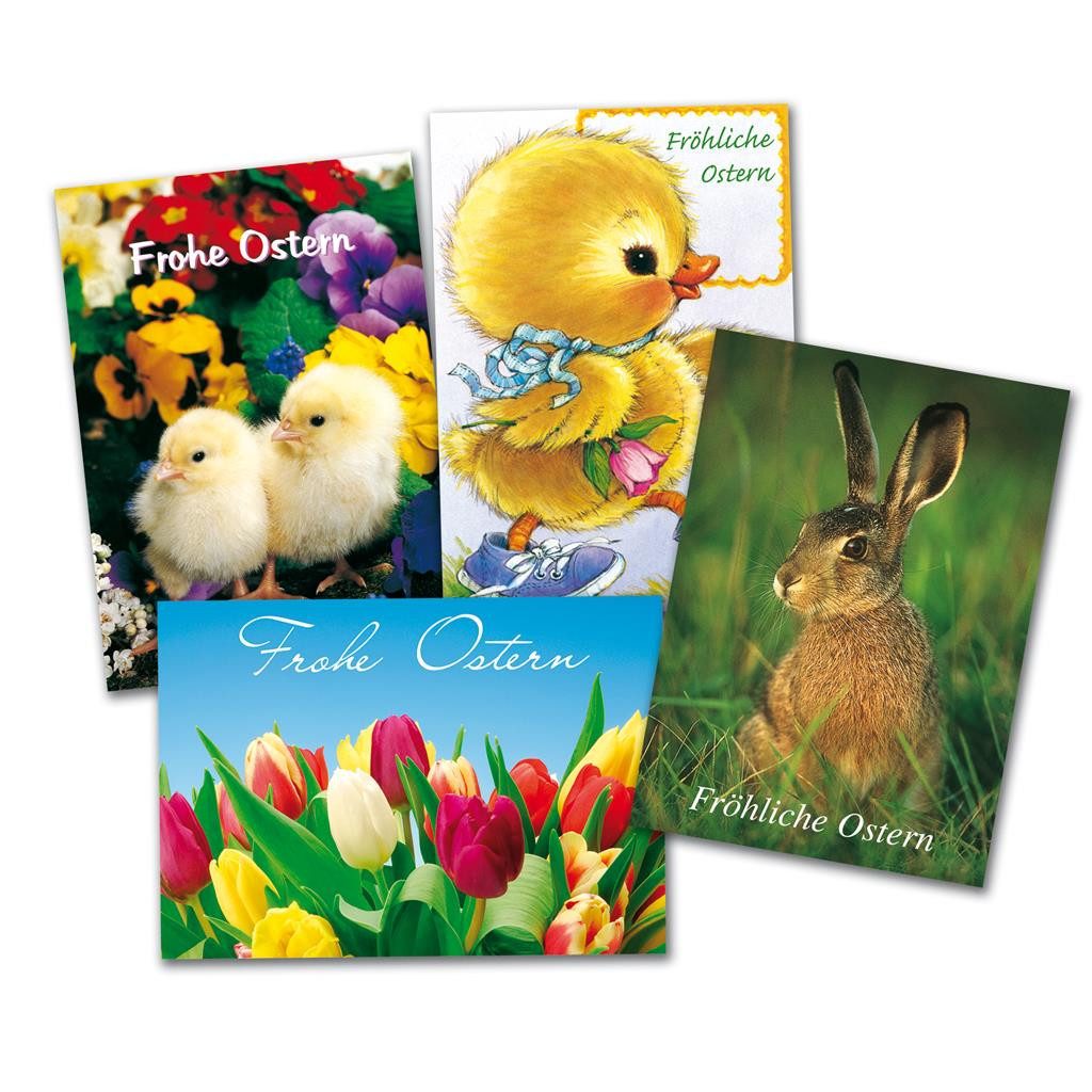 BSB Grußkarten Ostern - Mehrfachpackung 4er - 4 Karten – 4 Umschläge – im