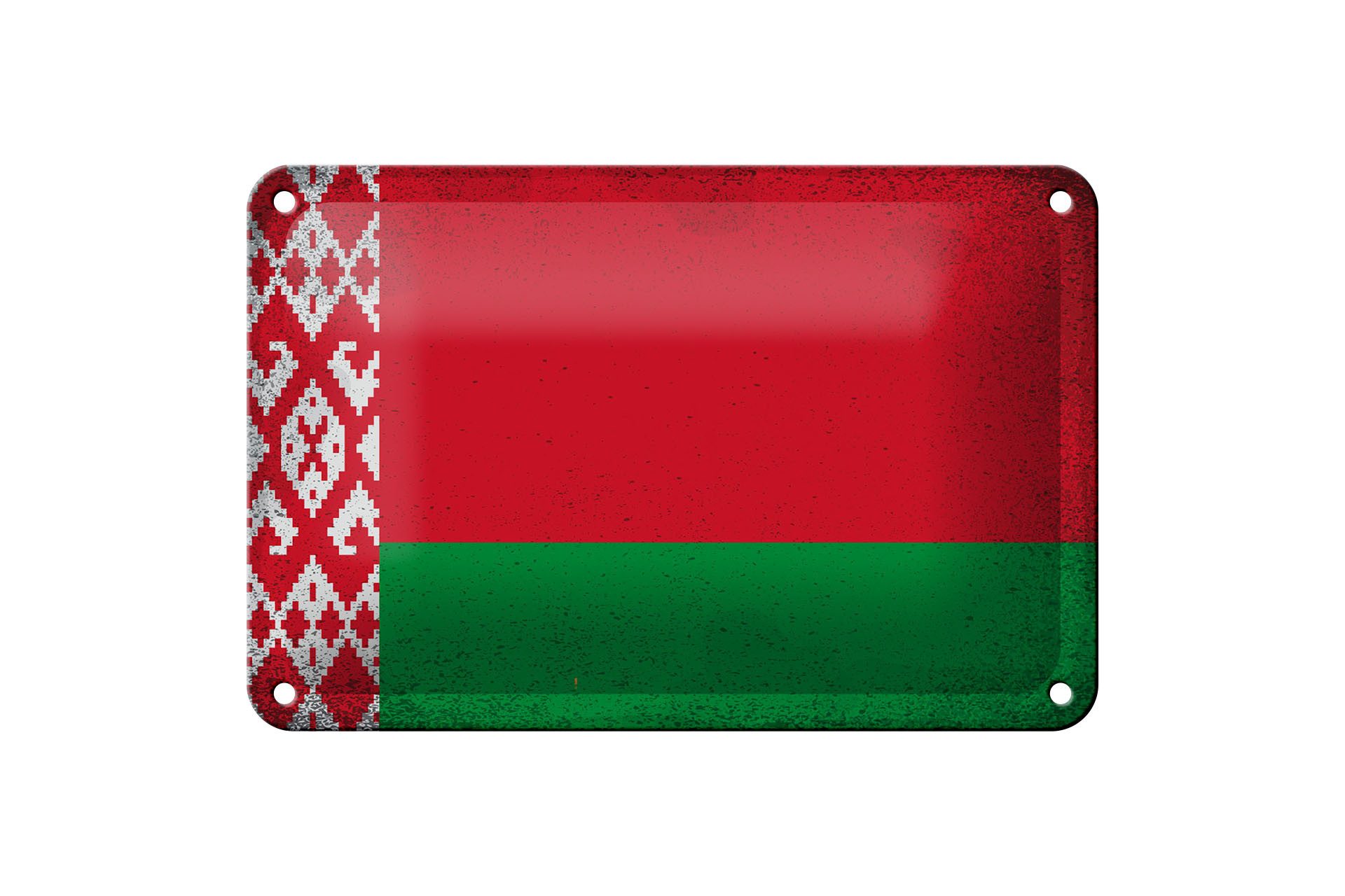 Femer GmbH Metallschild Flagge Weißrussland 18x12cm Belarus Vintage, (1 St), gewölbte Oberfläche, abgerundete Ecken, umgeschlagene Kanten