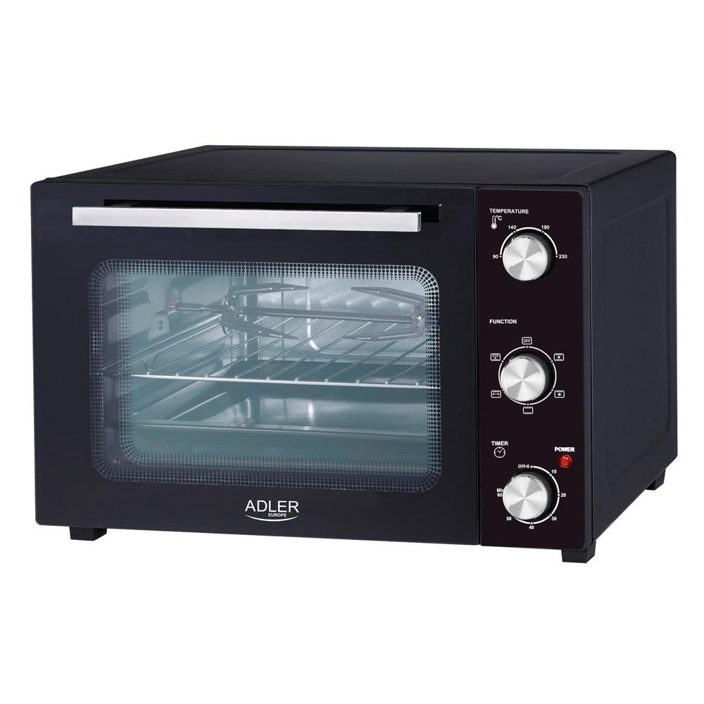 ADLER EUROPE Minibackofen AD 6025, Elektrobackofen, Minibackofen 35L, Umluft, Drehspieß, schwarz