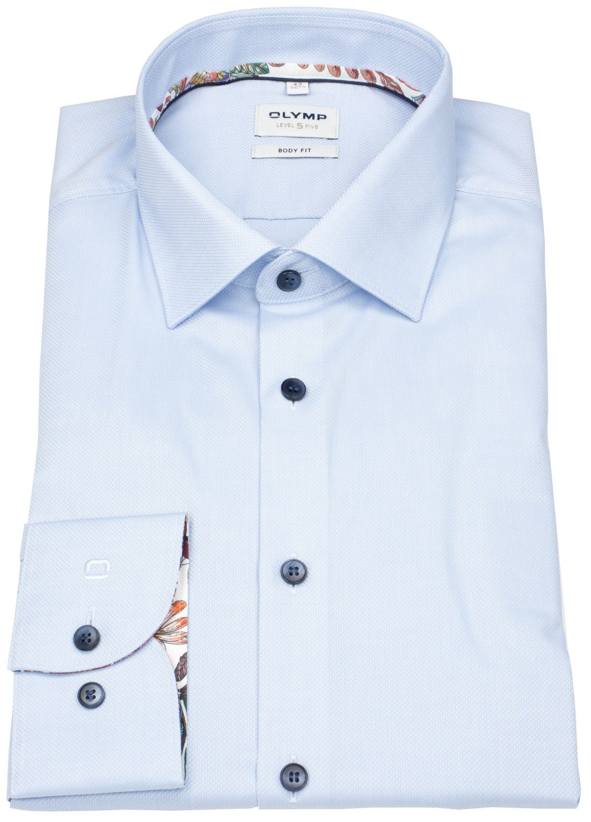 OLYMP Businesshemd Level 5 stark tailliert Kentkragen Kontrastknöpfe günstig online kaufen