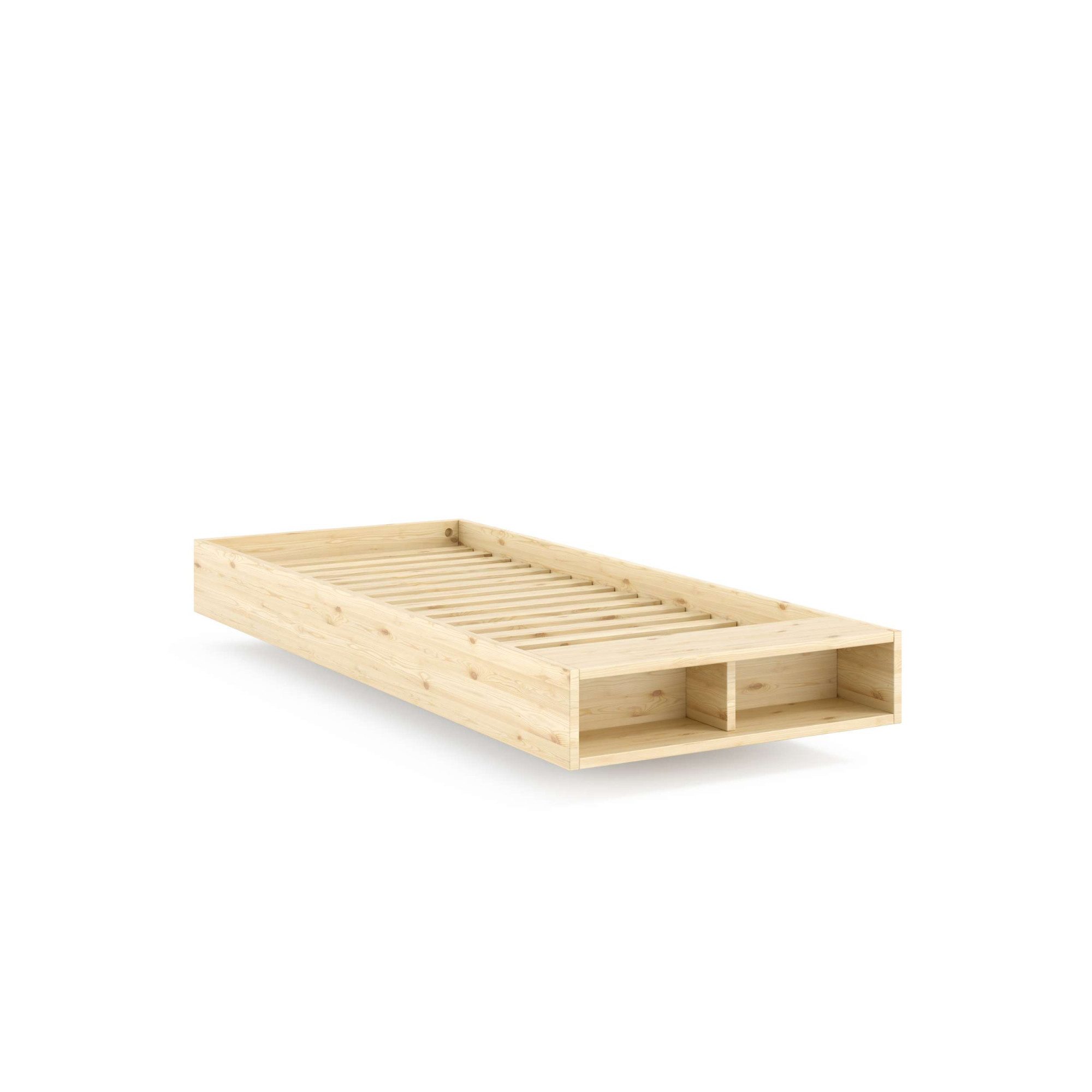 Karup Design Stauraumbett Merge Bed Bettgestell m. integrierter Bank m. Stauraum, mehrere Größen, inkl. Lattenrost, excl. Matratze, FSC®-zertifiziertes Massivholz