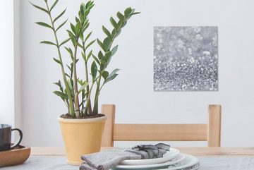 OneMillionCanvasses® Leinwandbild Silber glitzert, (1 St), Leinwand Bilder für Wohnzimmer Schlafzimmer
