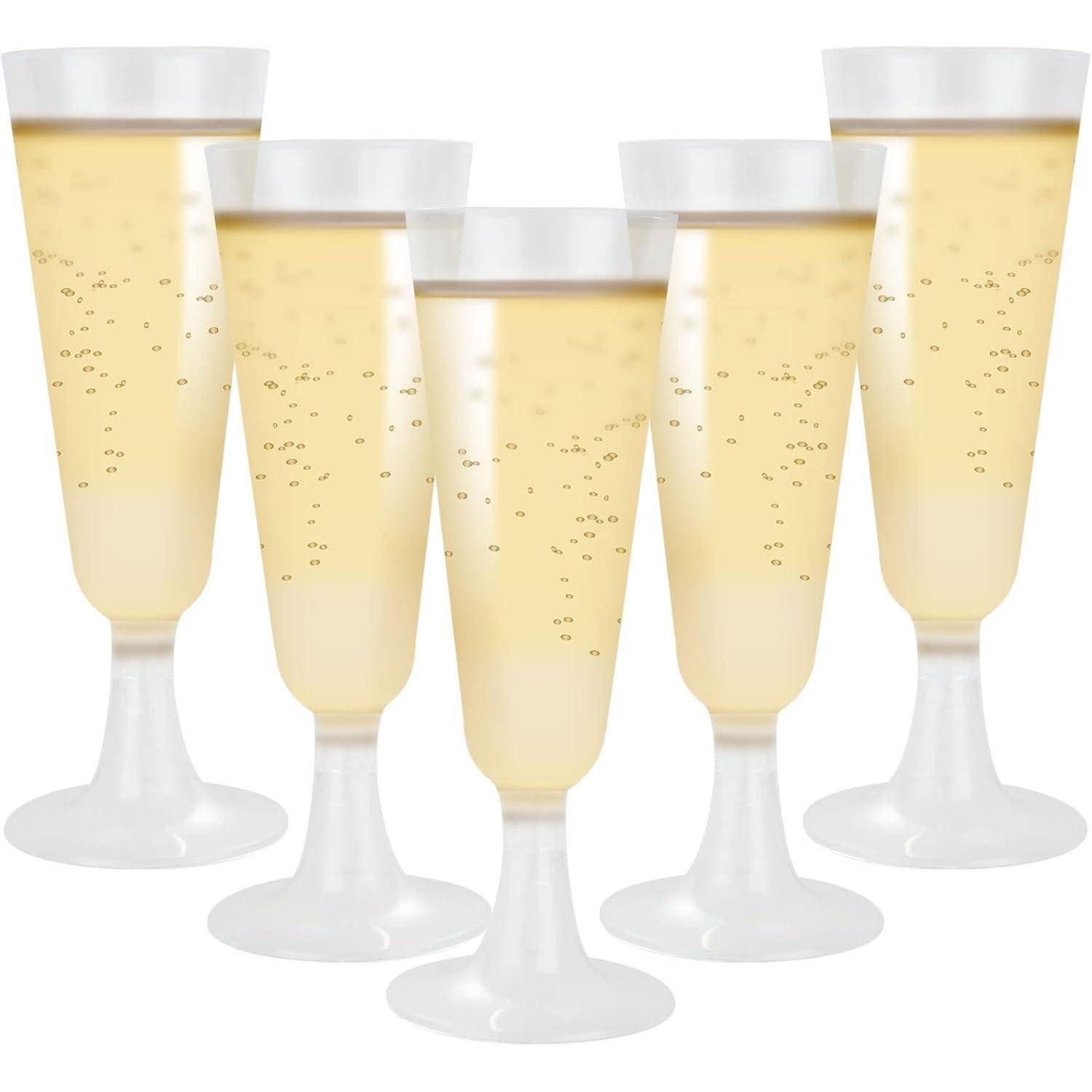 LuxusKollektion Sektglas Sektgläser 160ml Plastik BPAfrei Mehrweg 100er 100stk transparent, Kunststoff