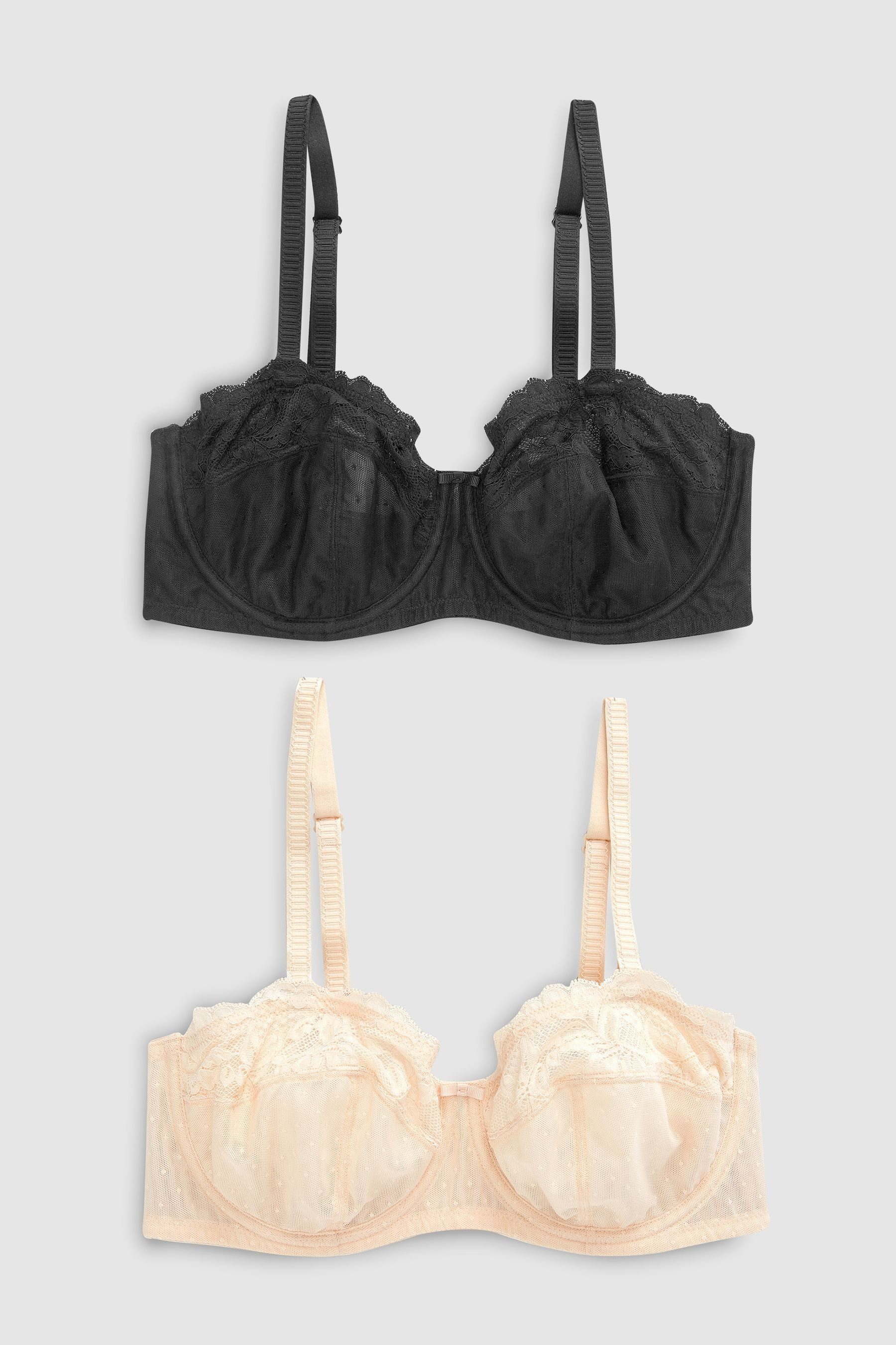 Set: Multiway-BH 2er-Pack Unwattierte, trägerlose BHs, DD Plus