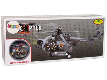 LEAN Toys Spielzeug-Hubschrauber Militärhubschrauber Flügel Lichter Batterie Lichter Sounds Spielzeug