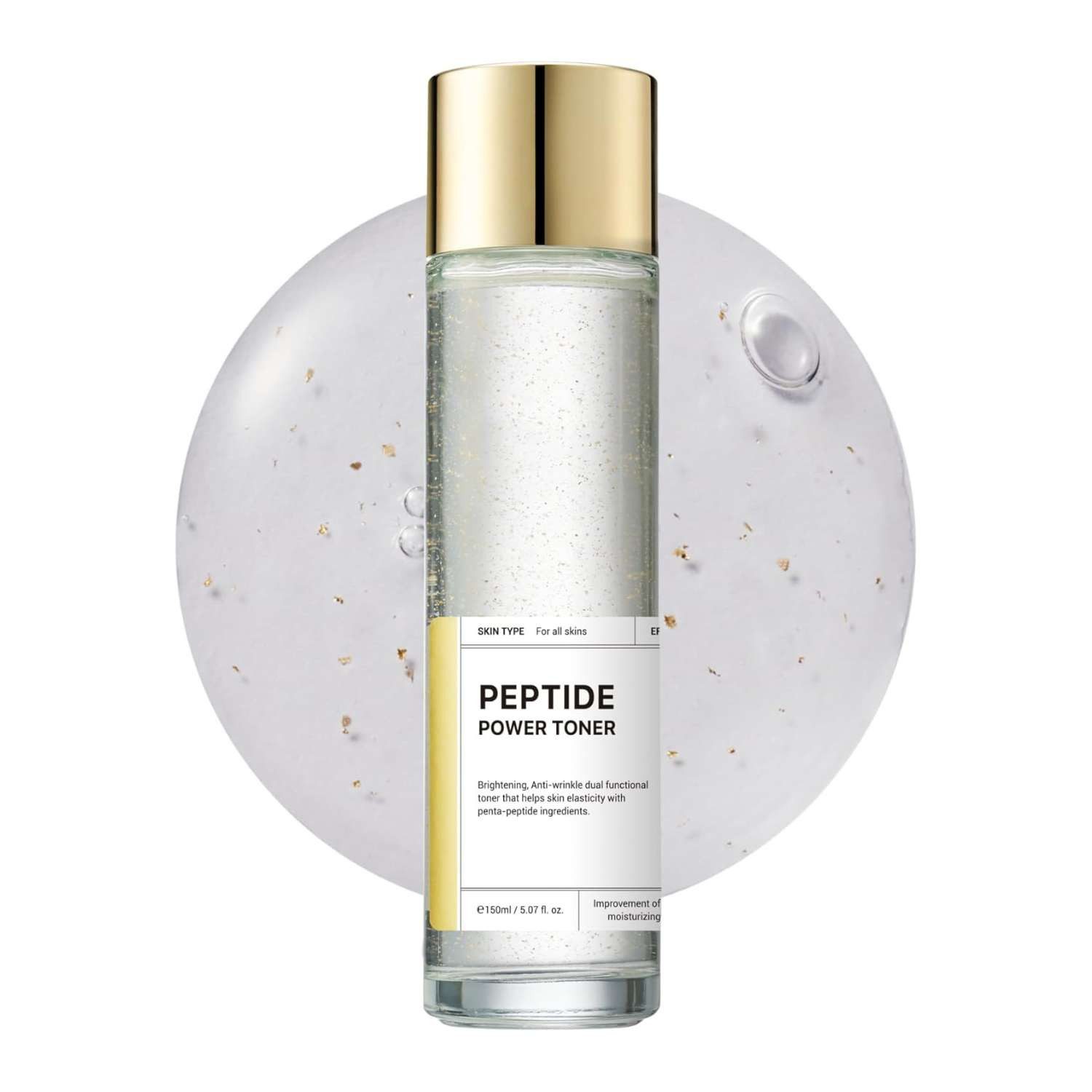 Beauty of Majesty Toner Peptide Power Toner 150ml – Koreanischer Serum-Toner mit Penta-Peptide 24K Gold und 8 Typen Hyaluronsäure, Niacinamid, K-Beauty Feuchtigkeitstoner für alle Hauttypen