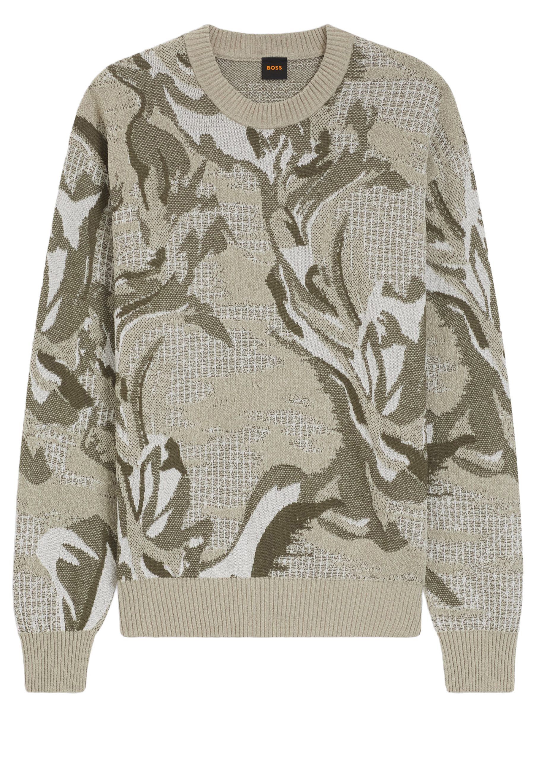 BOSS ORANGE Strickpullover Afloralo mit Jacquard-Muster (1-tlg)