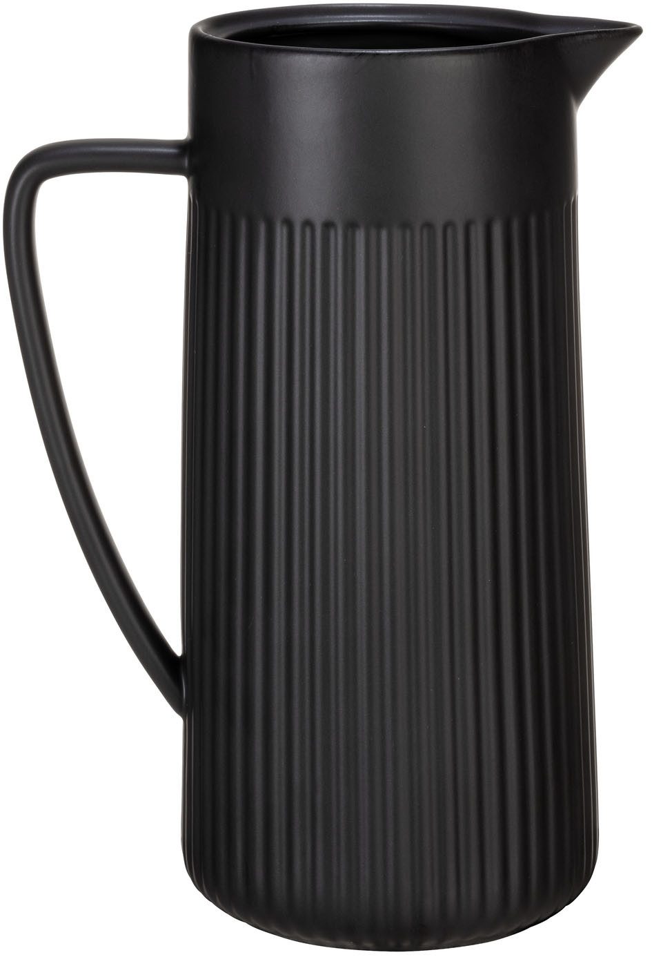 SCHÖNER WOHNEN-Kollektion Karaffe REFIA, (1-tlg), Keramik Krug, 1,25l mit eleganter Rifferlung