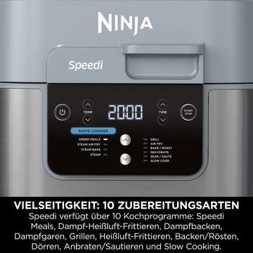 NINJA Multikocher Speed 10in1 Multikocher 5,7L Schnellkochtopf Heißluftfritteuse Fryer, 1760,00 W, mit Fritteuse, Elektrisch 5,7 L, Foodi MAX, Ohne Öl, Air, Slow Cooker