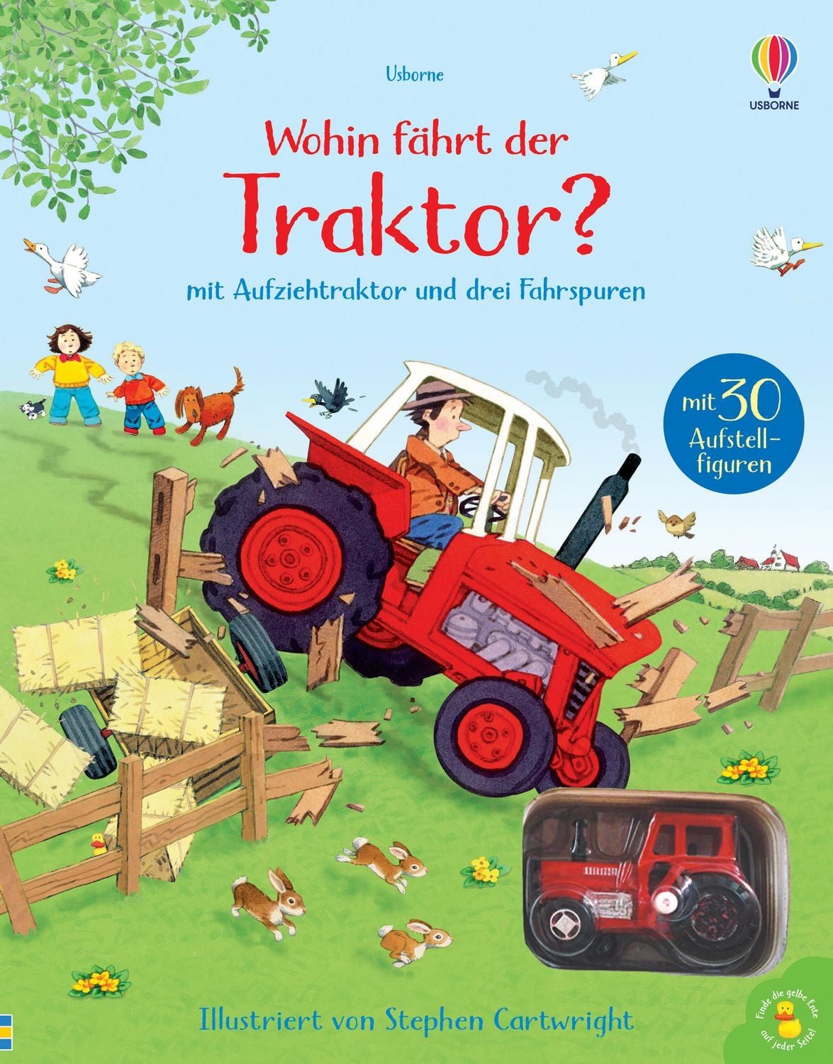 Nina und Jan - Wohin fährt der Traktor? / Gillian Doherty, Heather Amery, mit Aufziehtraktor und drei Fahrspuren