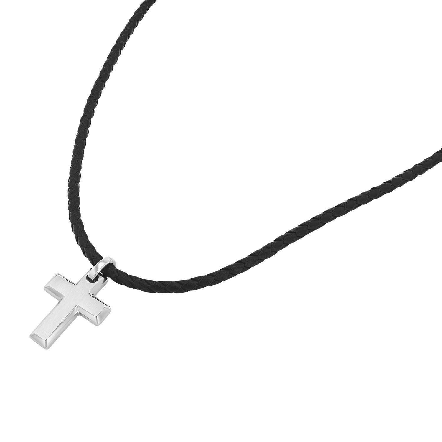 TOM TAILOR Kette mit Anhänger Schmuck Geschenk Edelstahl Leder Kreuz