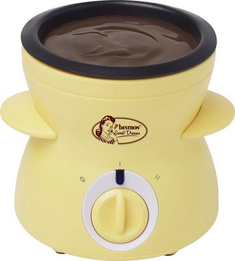 bestron Elektro-Fondue DCM043 Mini-Schokofondue-Set, 0,3 l, inkl. 10xSpieße, 10xGabeln und 1xSpatel, 25Watt, Farbe: Gelb