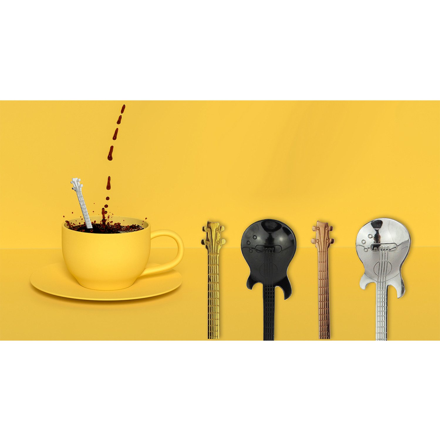 Winkee Kaffeelöffel Gitarre Kaffeelöffel im 4er Set