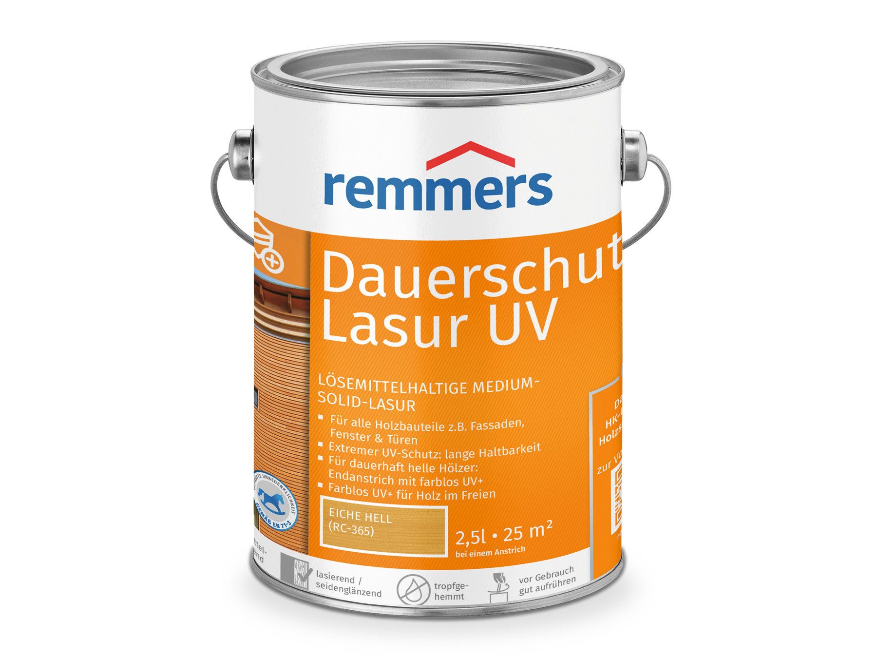 Remmers Holzschutzlasur Dauerschutz-Lasur UV ebenholz 2,5 Liter