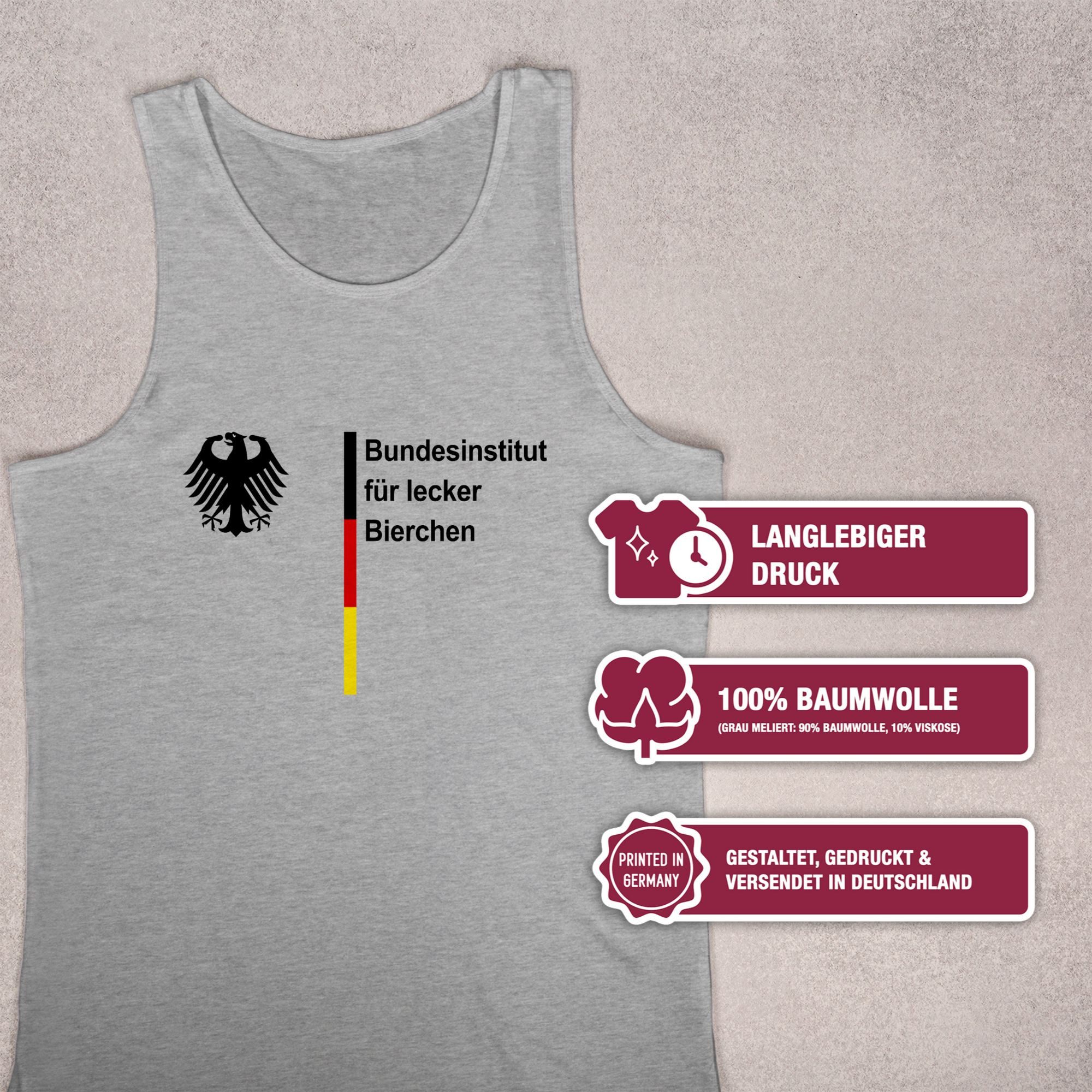 Shirtracer Tanktop Bundesinstitut für lecker Bierchen, Bier Saufen Sauf Malle Bierliebha 2026 Fussball WM Fanartikel