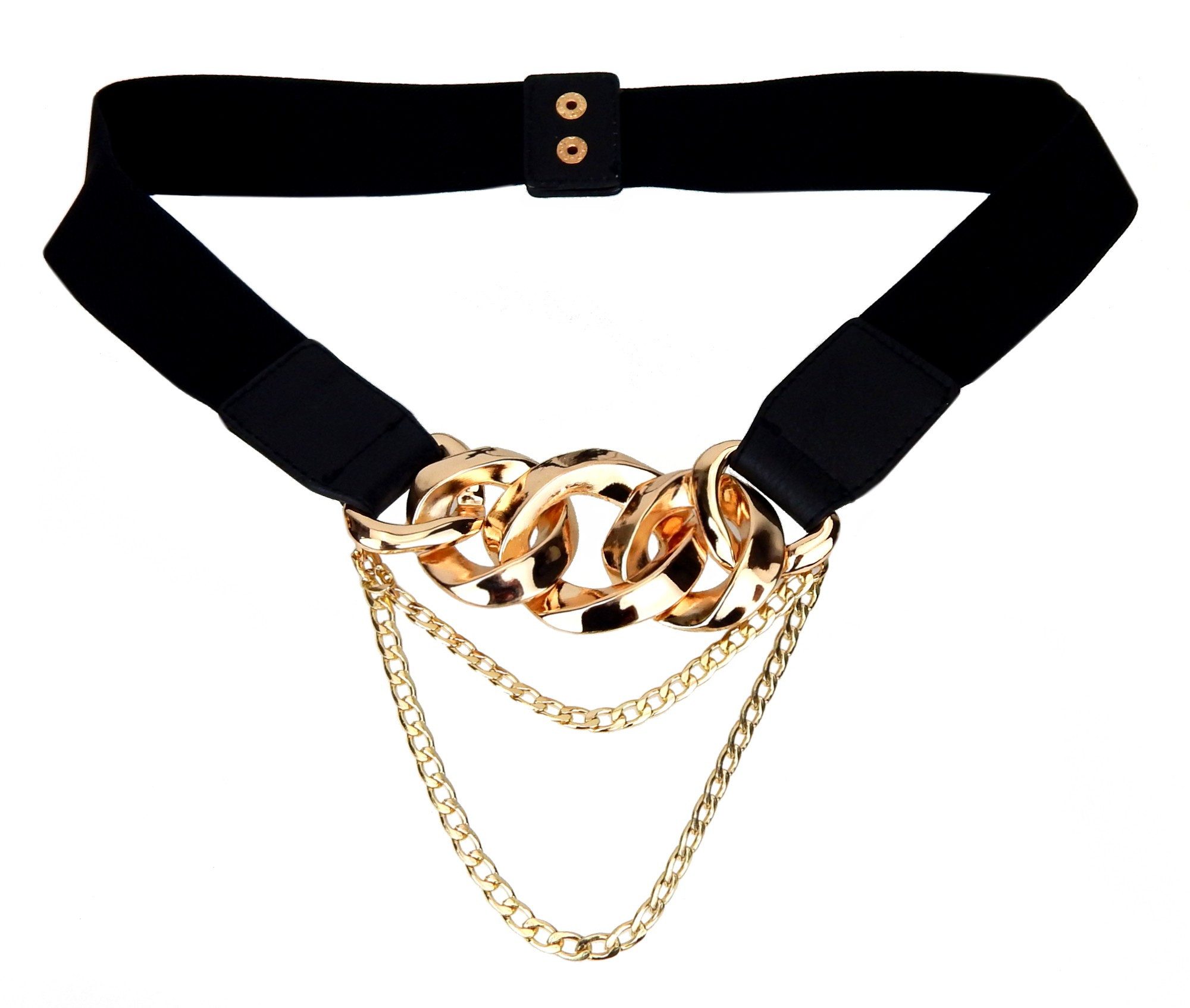 Ella Jonte Stretchgürtel schwarz mit Statementkette gold Newcomer Gürtel 75 günstig online kaufen