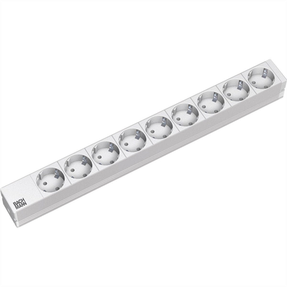 Bachmann 19" Steckdosenleiste 9fach, ohne Schalter Steckdosenleiste (Kabellänge 2 m)