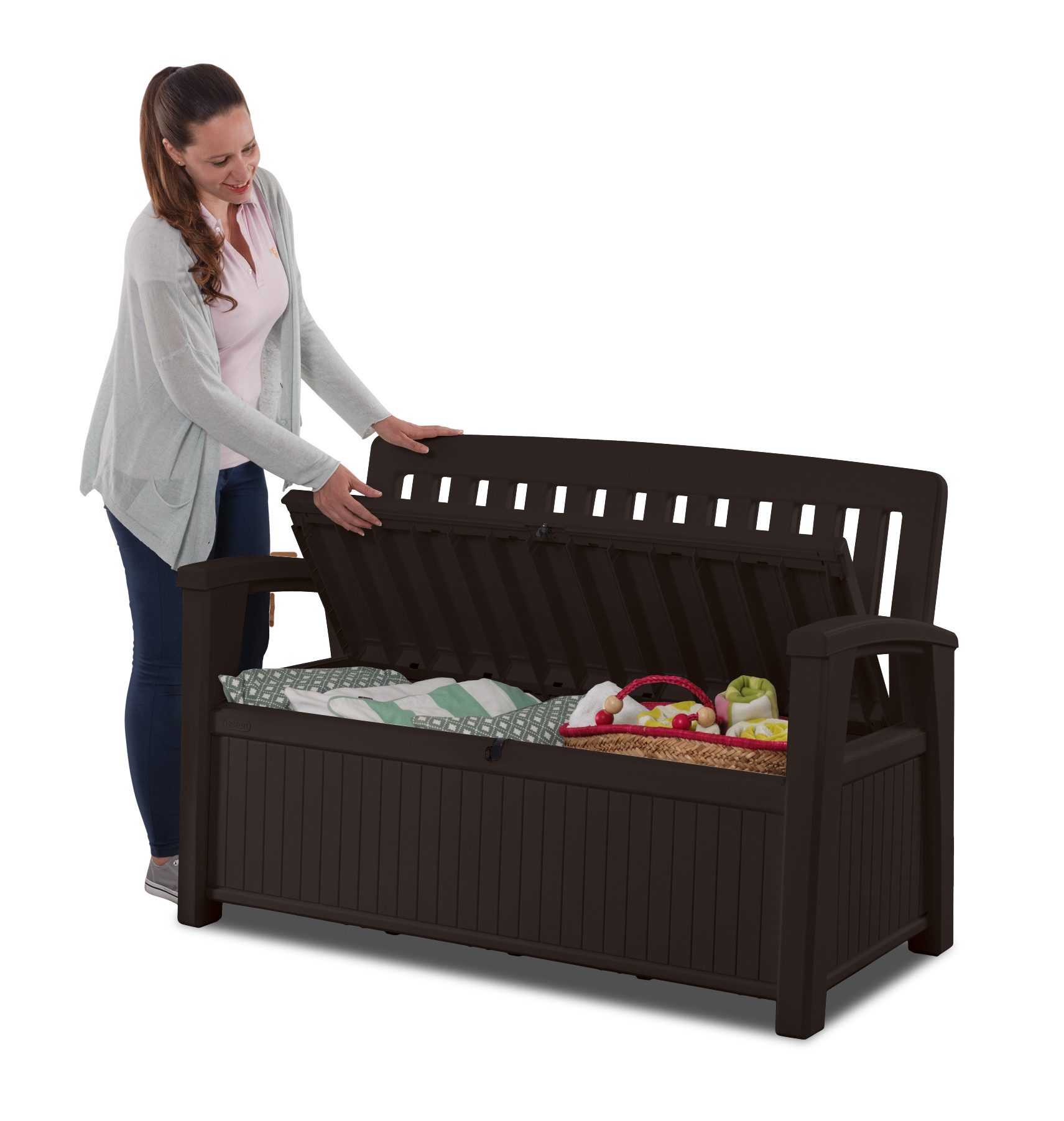 Keter Gartenbank Keter Gartenbank PATIO Braun, 227L, bis 272 kg belastbar, günstig online kaufen