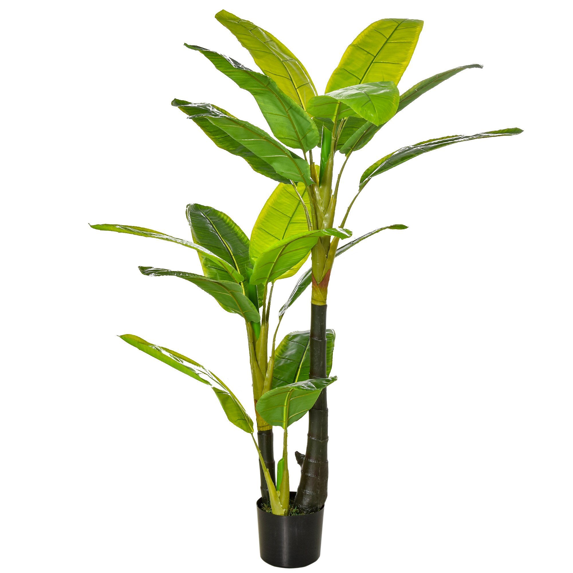 künstliche Pflanze Design, HOMCOM Kunstpflanze mit Bananenbaum