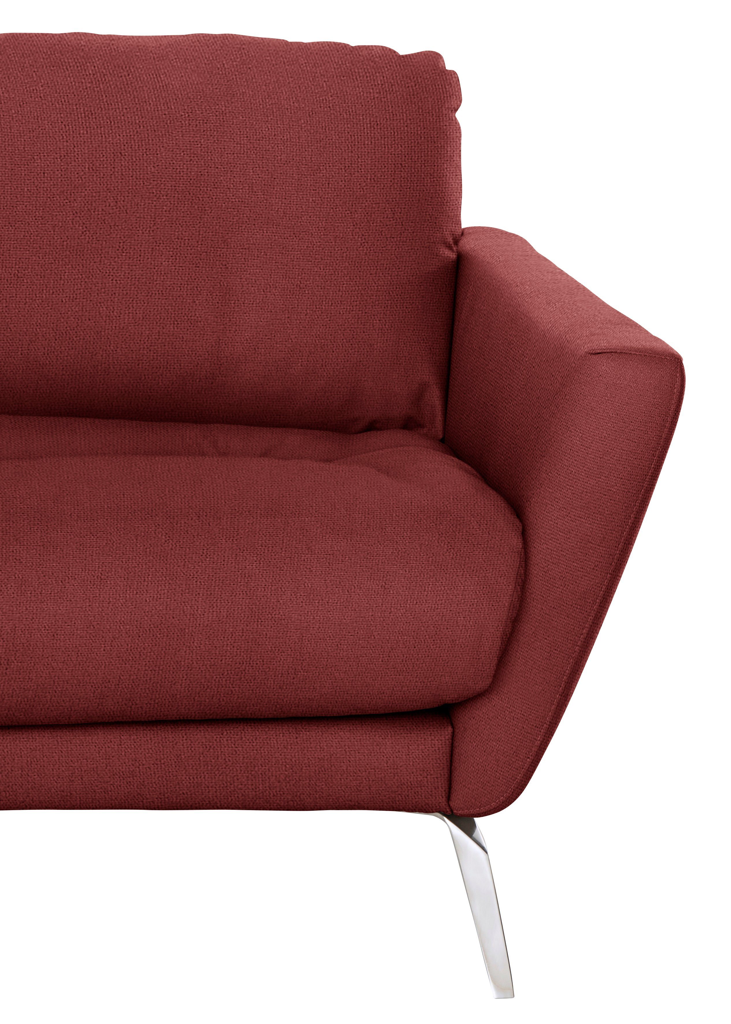 W.SCHILLIG Big-Sofa softy, mit Chrom Sitz, im Heftung dekorativer Füße glänzend