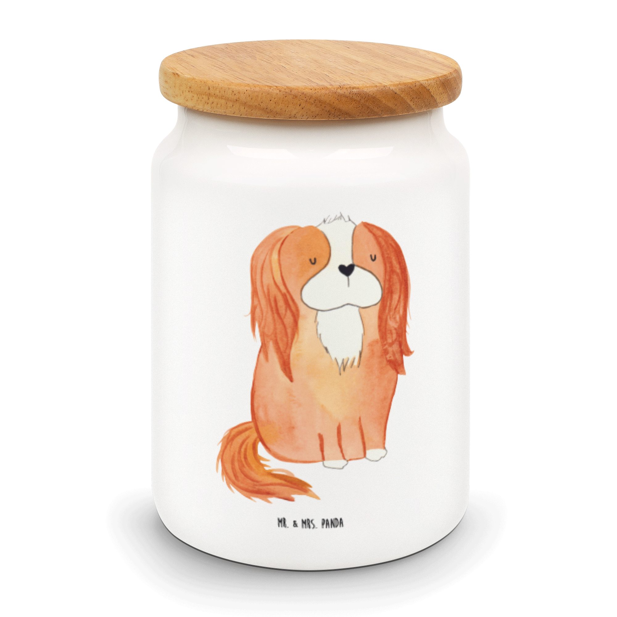 Mr. & Mrs. Panda Vorratsdose Cavalier King Charles Spaniel - Weiß - Geschenk, Vorratsdose, schönst, Keramik, (1-tlg)