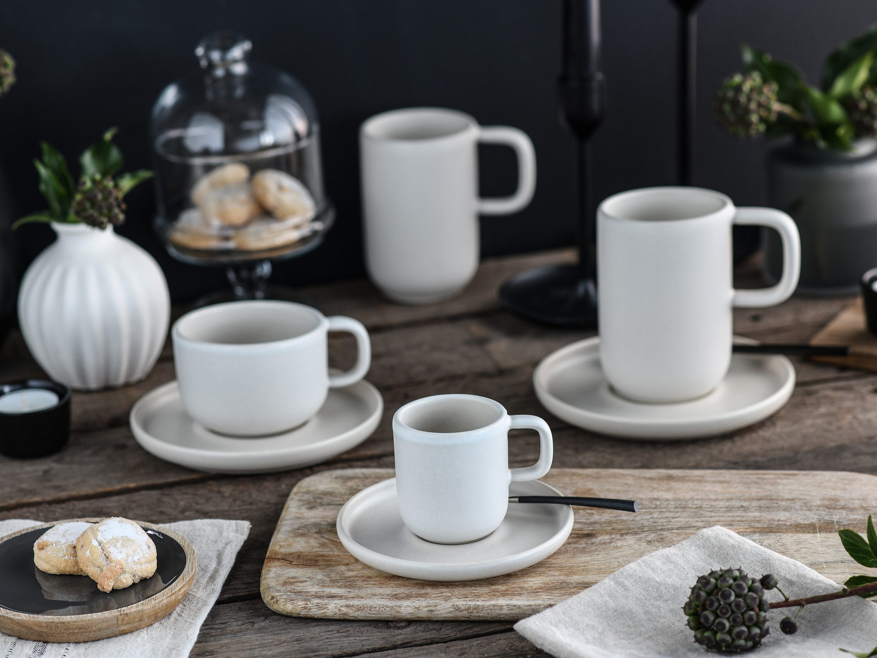 CreaTable Espressotasse Uno Offwhite, 12-tlg., Steinzeug