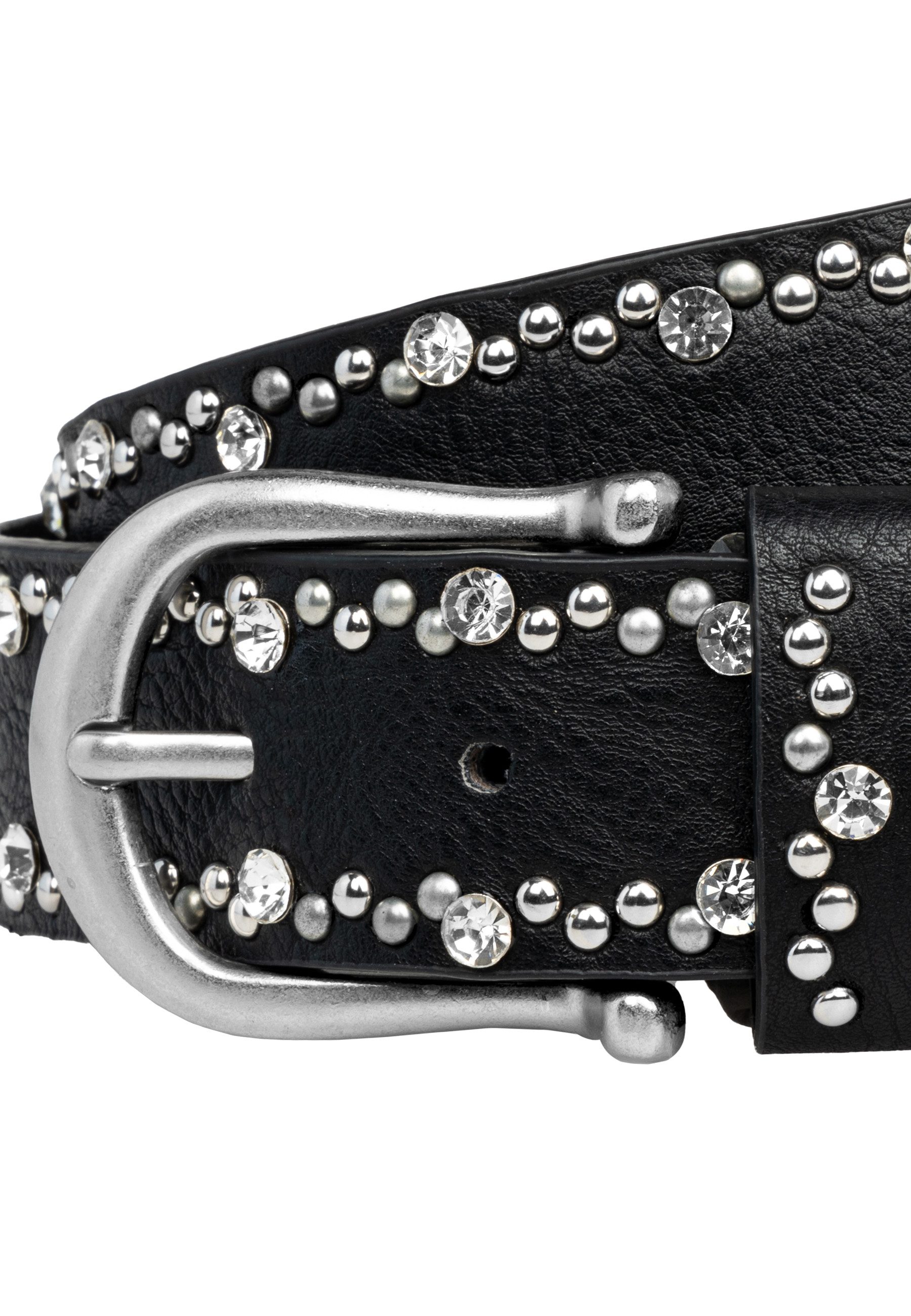 Caspar Nietengürtel GU292 Damen Gürtel mit dezentem Strass und Nieten Dekor – Bild 4 von 5