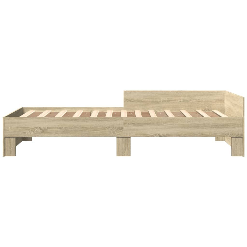 vidaXL Bett Bettgestell ohne Matratze Sonoma-Eiche 90x190 cm Holzwerkstoff
