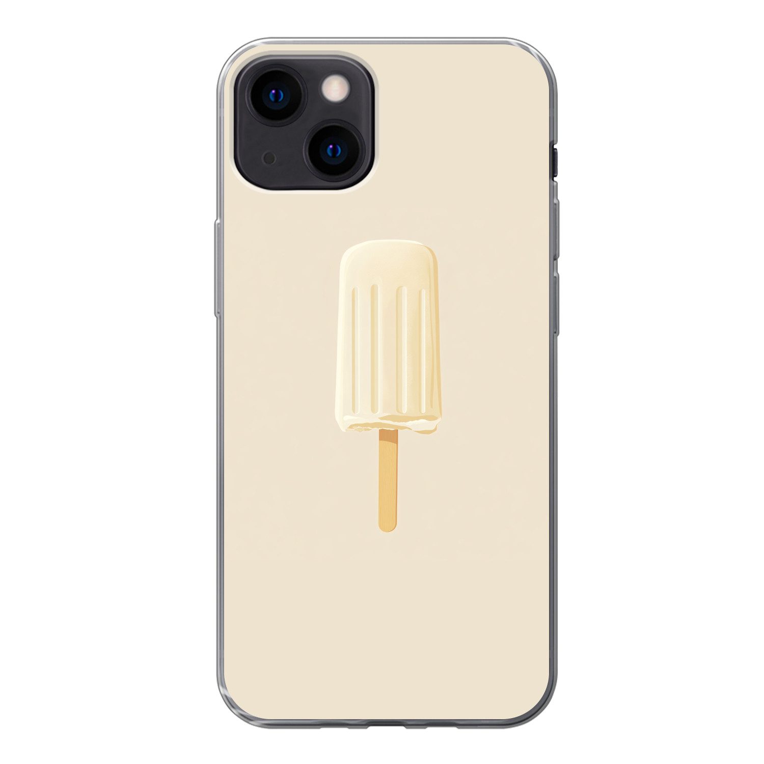 MuchoWow Handyhülle für Apple iPhone 13 Minimalistisch - Wassereis - Stick - Beige, Smartphone-Bumper, Print, Handy Schutzhülle Dünn