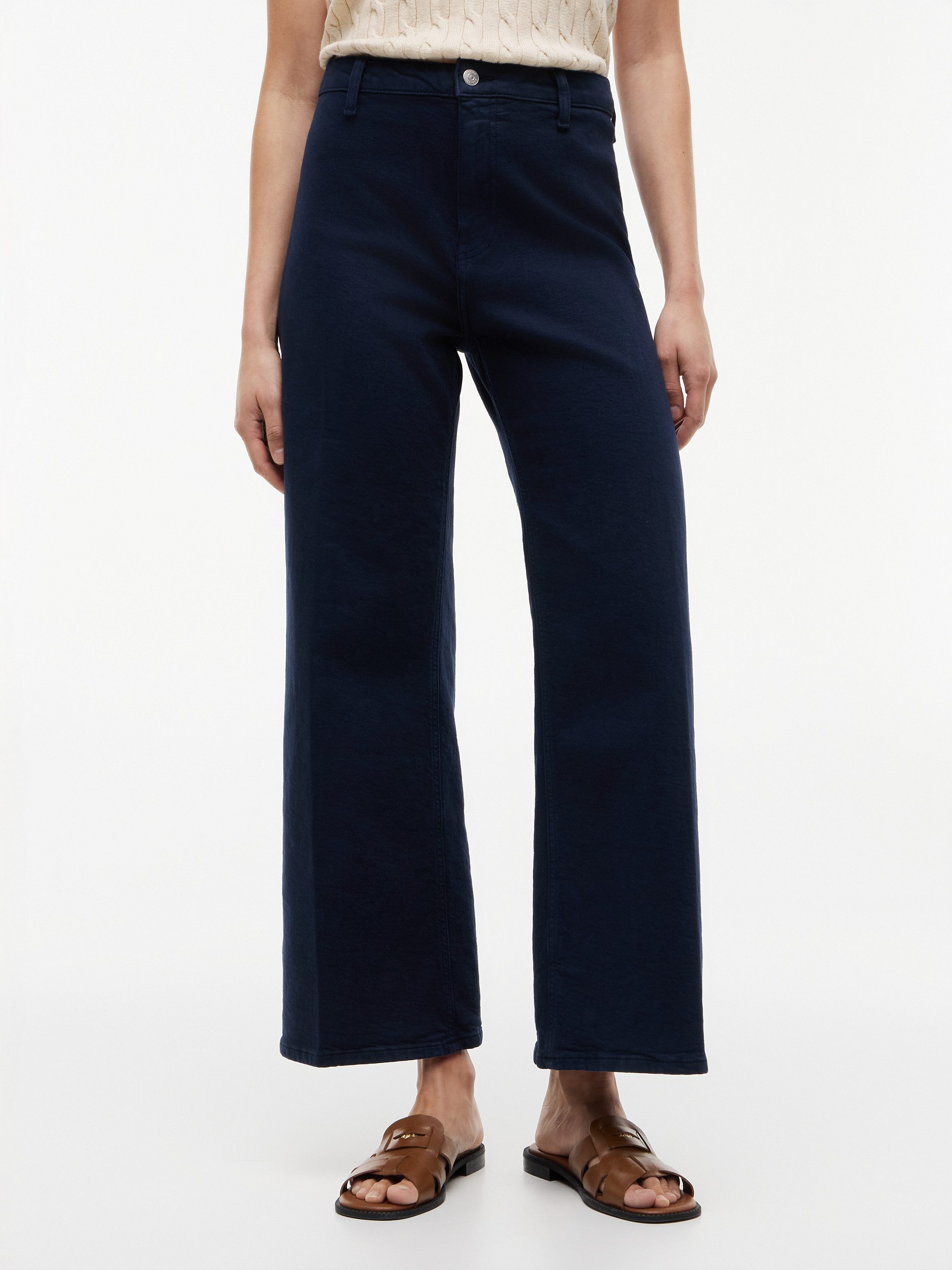 Tommy Hilfiger High-waist-Jeans WIDE LEG WASHED CLR HW ANKLE Baumwollmischung, lässig geschnitten, knöchellang