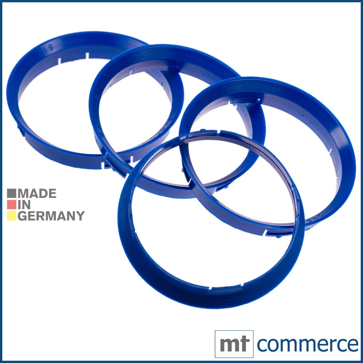 RKC Reifenstift 4X Zentrierringe blau Felgen Ringe Made in Germany, Maße: 76,0 x 74,1 mm