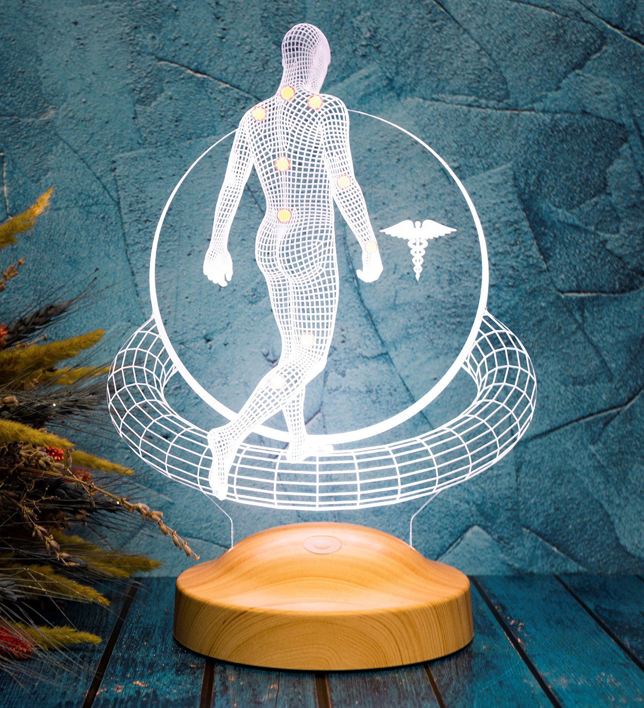 Geschenkelampe LED Nachttischlampe Physiotherapeut 3D Tischlampe Büro Gesch günstig online kaufen