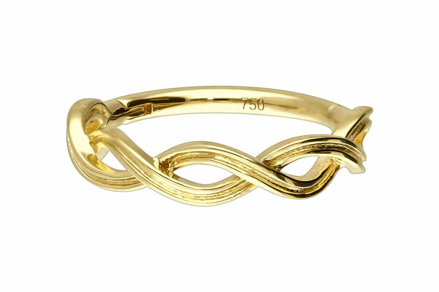 PIERCINGLINE Nasenpiercing 18 Karat Gold Segmentring Clicker DOPPELT GEDREHT Ohrpiercing Septum (Clicker, 1-tlg), Ohrpiercing für Conch, Helix, Tragus, Daith, Lobe