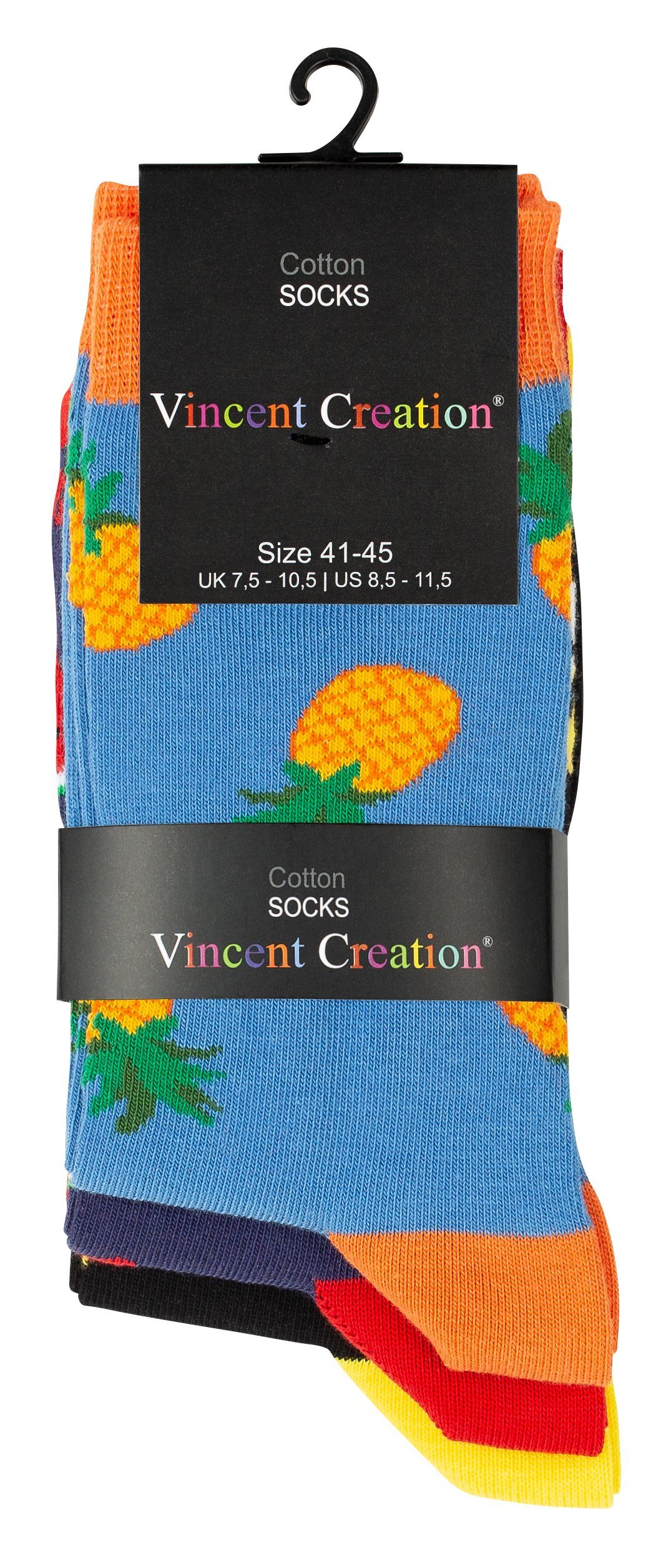 Vincent Creation® Socken (3-Paar) in Baumwollqualität angenehmer Früchte Design mit