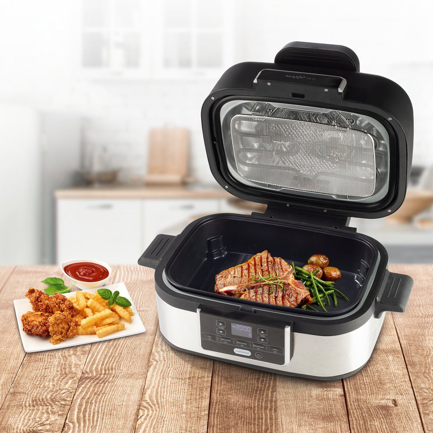 MAXXMEE Kombigrill MultiGrill mit HeißluftFunktion 1500W