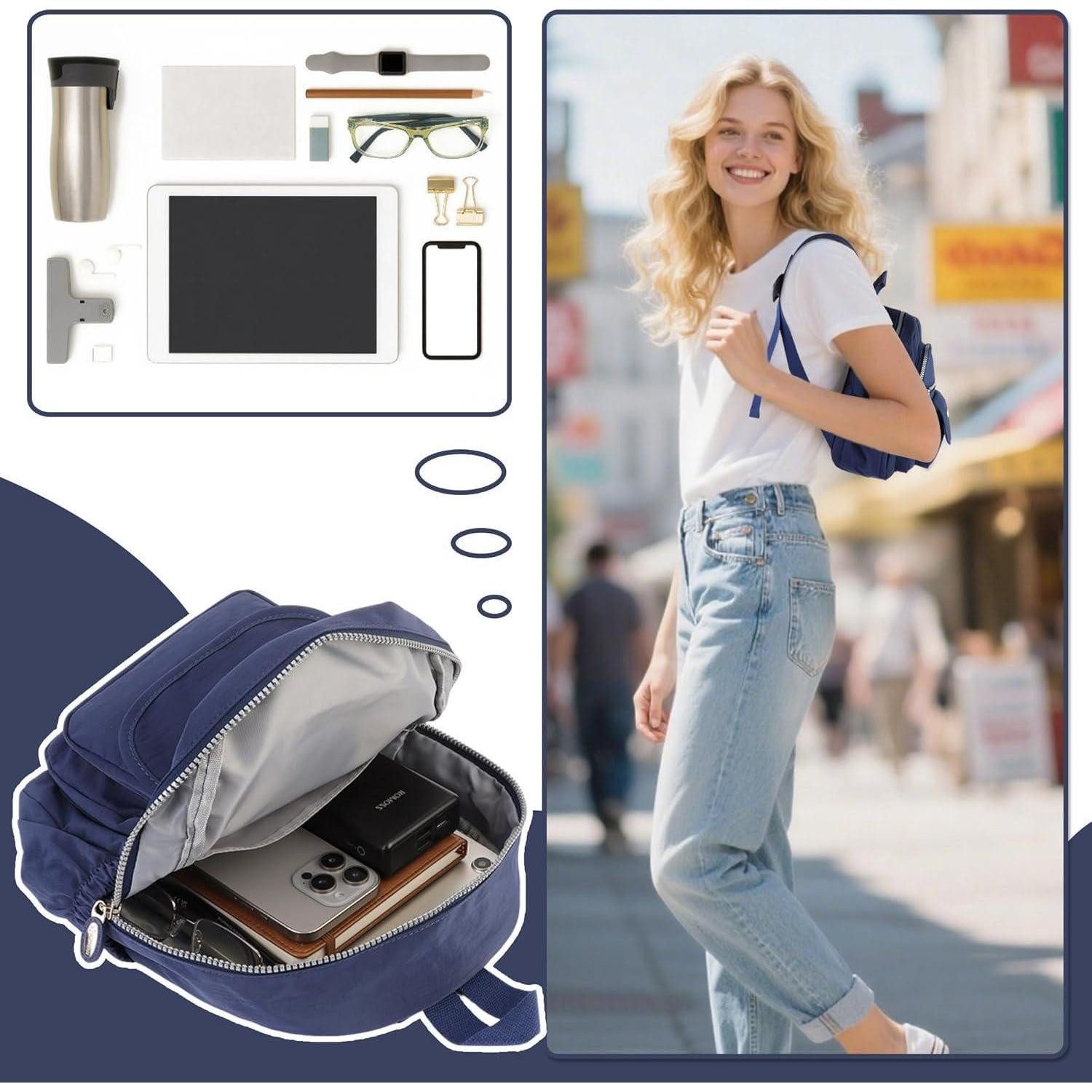 LuxusKollektion Minirucksack Mini Rucksack Damen Mädchen Leichtgewicht Wasserdicht 7L Hellblau