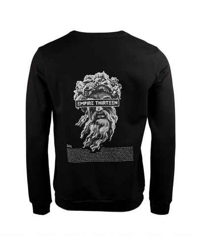 EMPIRE-THIRTEEN Rundhalspullover EMPIRE SWEATER "ZEUS" Zeus Print auf Rücken