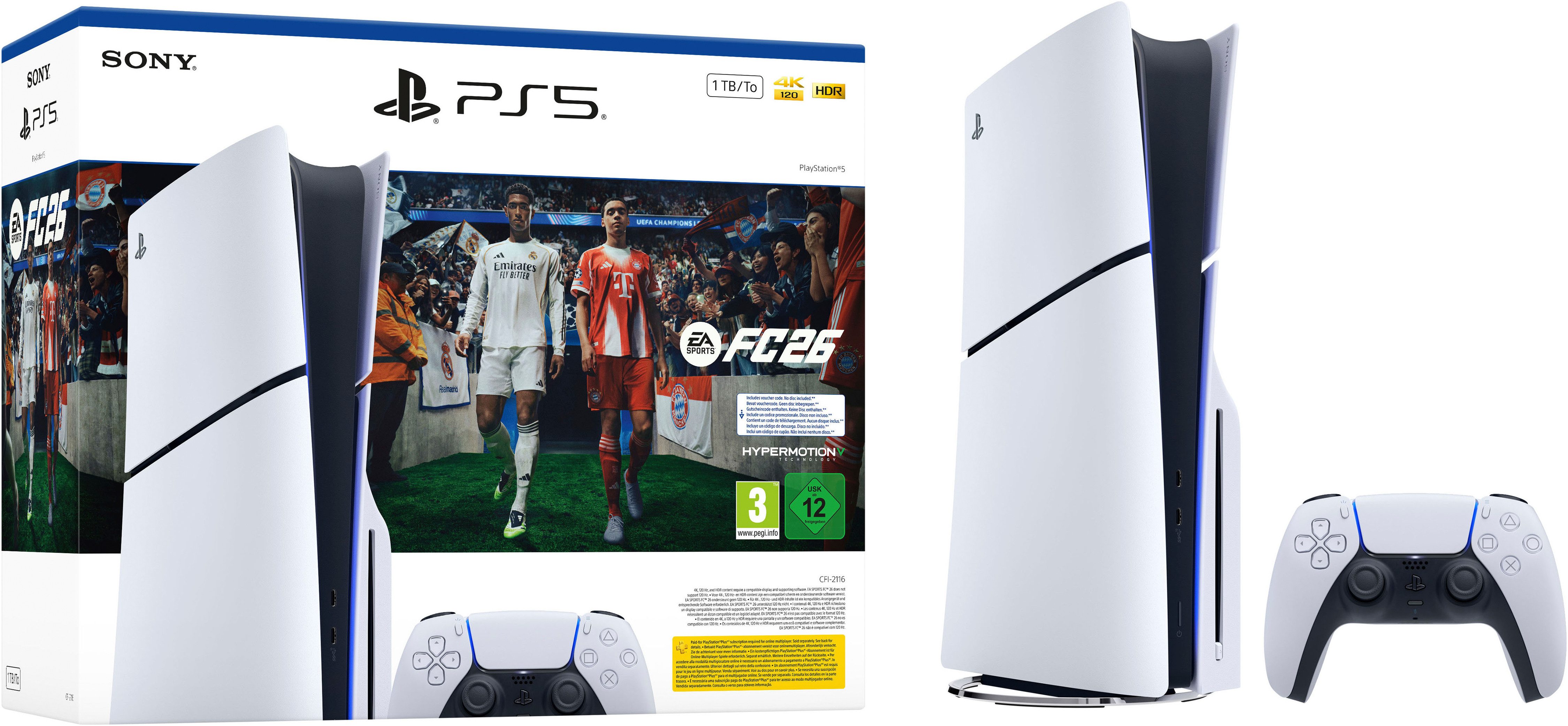 PlayStation 5 PS5 Disk Edition (Slim) - EA Sports FC 26, Disk Edition (Slim) - EA Sports FC 26 Bundle