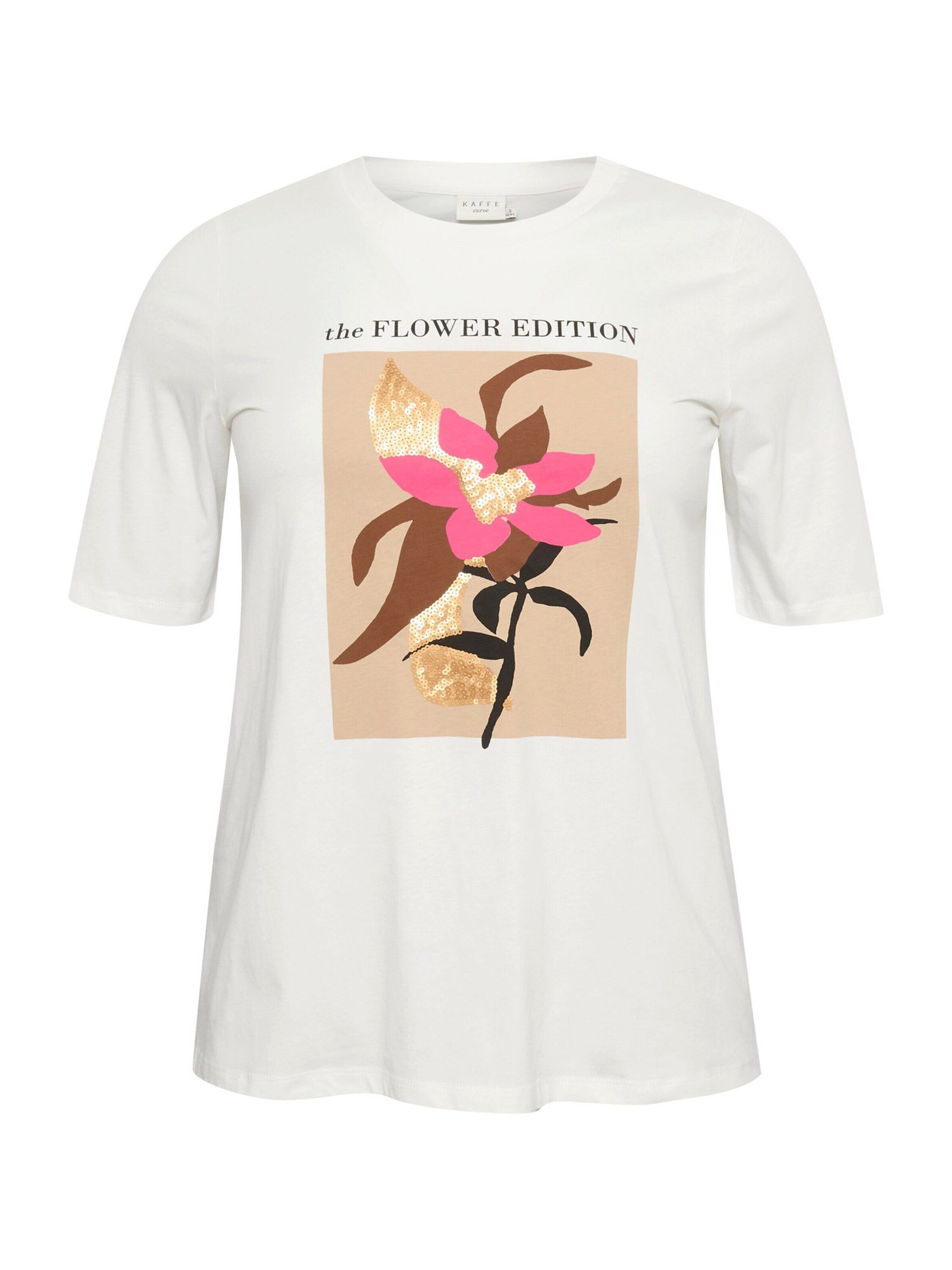 Cinna KAFFE Curve Pailletten (1-tlg) T-Shirt