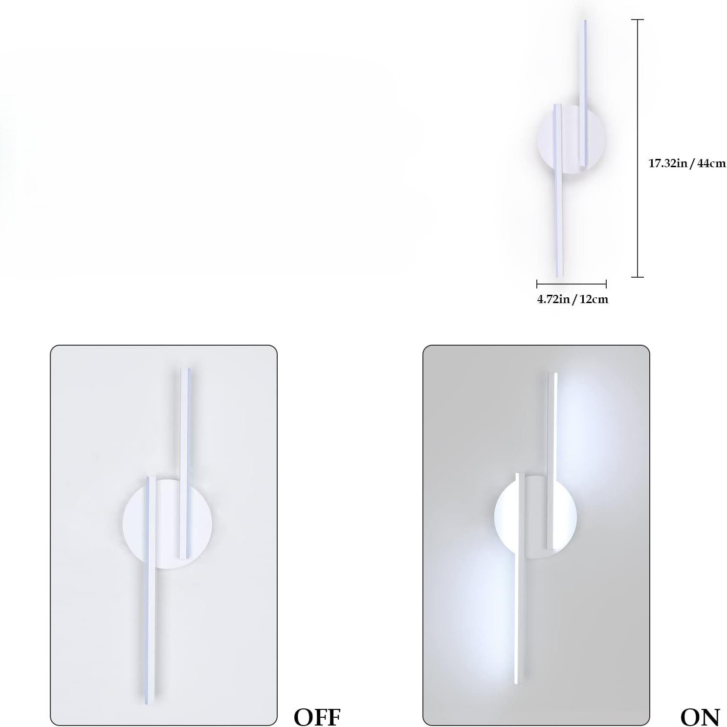 Riserva LED Wandleuchte Moderne Wandleuchte,16W LED Wandlampe,für Schlafzimmer,Wohnzimmer,Flur, LED wechselbar, Klassisch und schlicht, einfach zu installieren